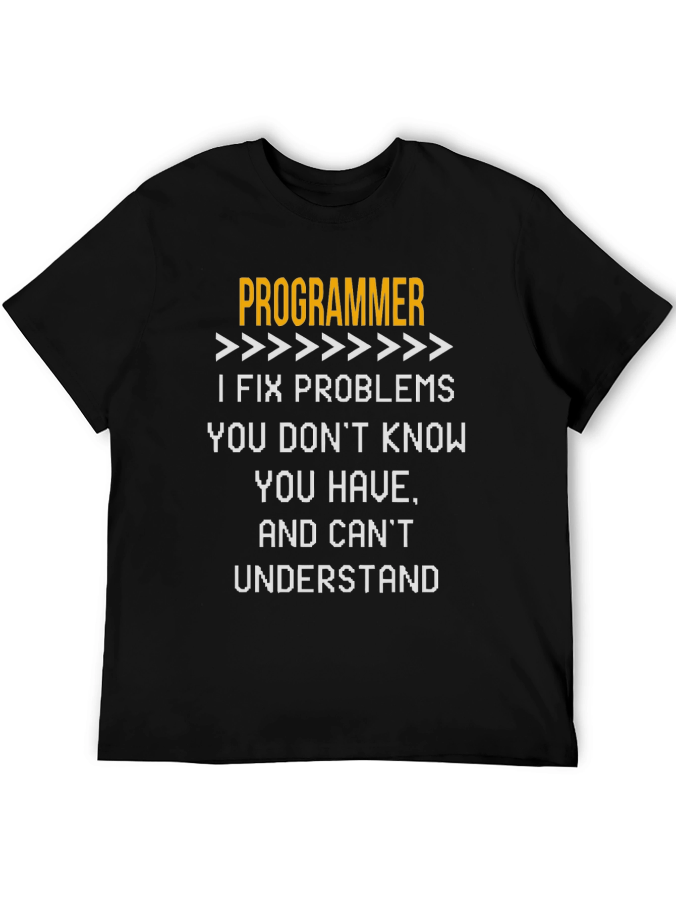 Black Programmer Problem Solver Funny T-Shirt view 5