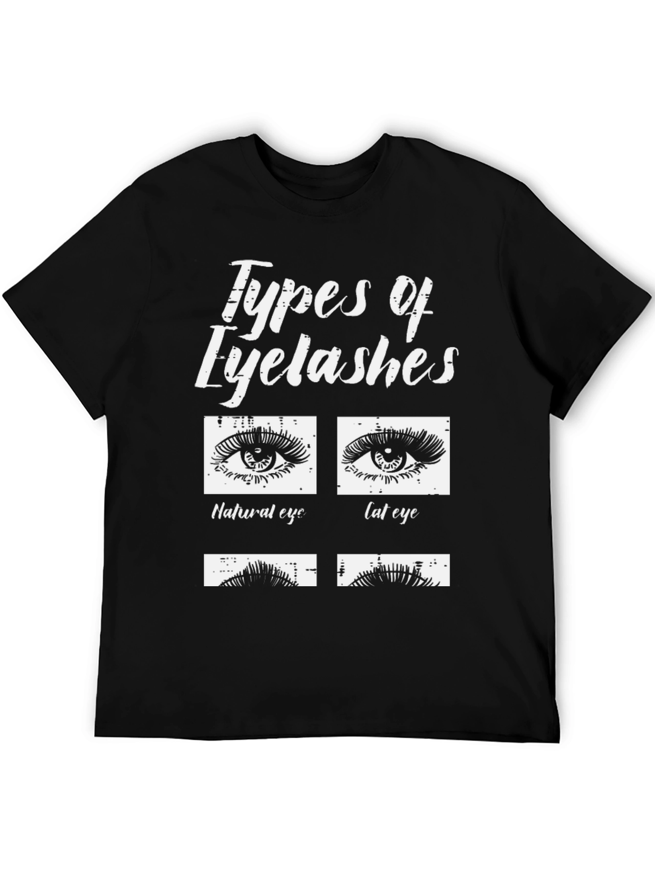 Black Eyelash Types Graphic T-Shirt - Beauty Fashion Tee view 5