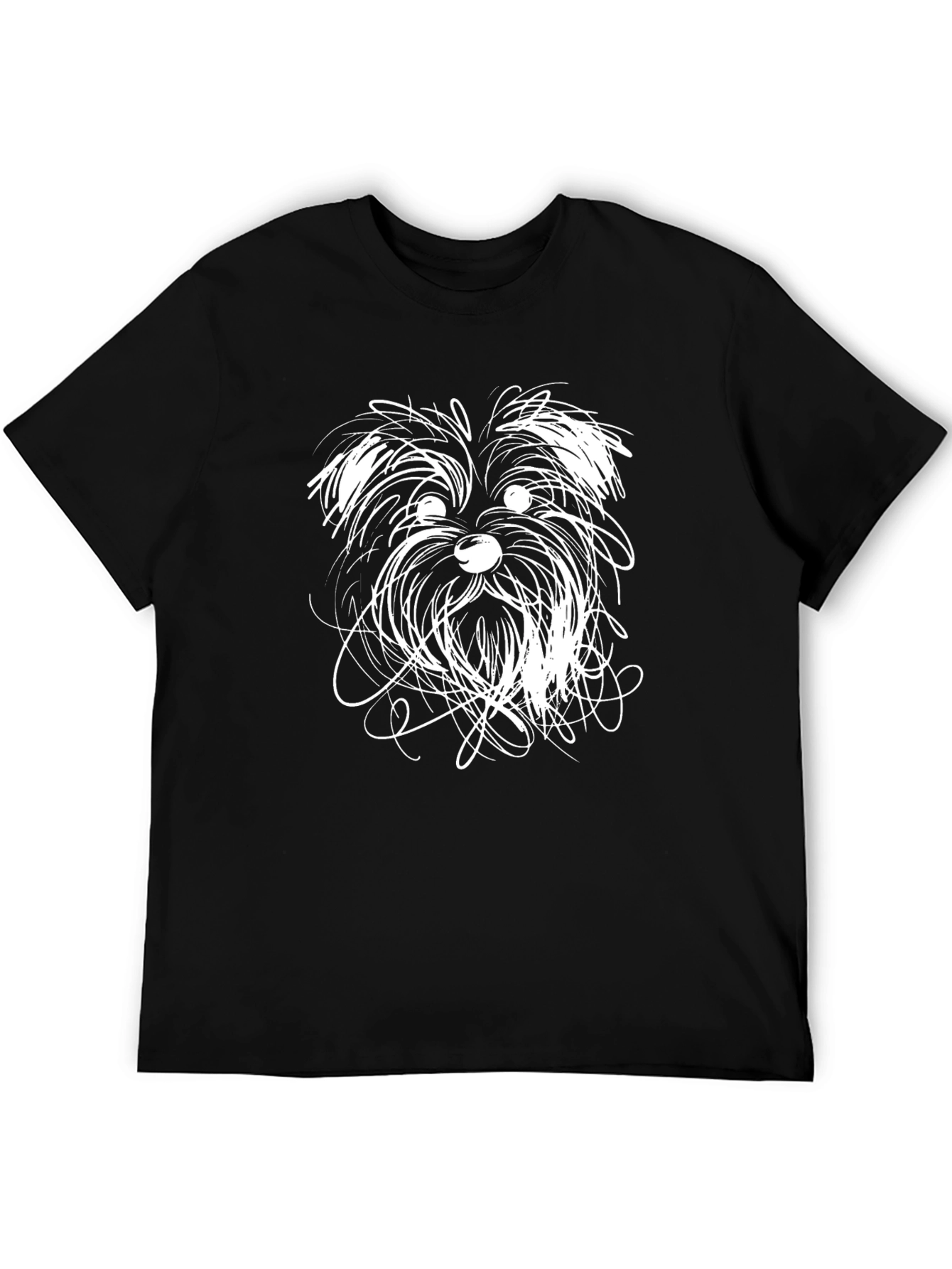 Black Dog Sketch Graphic Tee - Unisex Black T-Shirt view 5