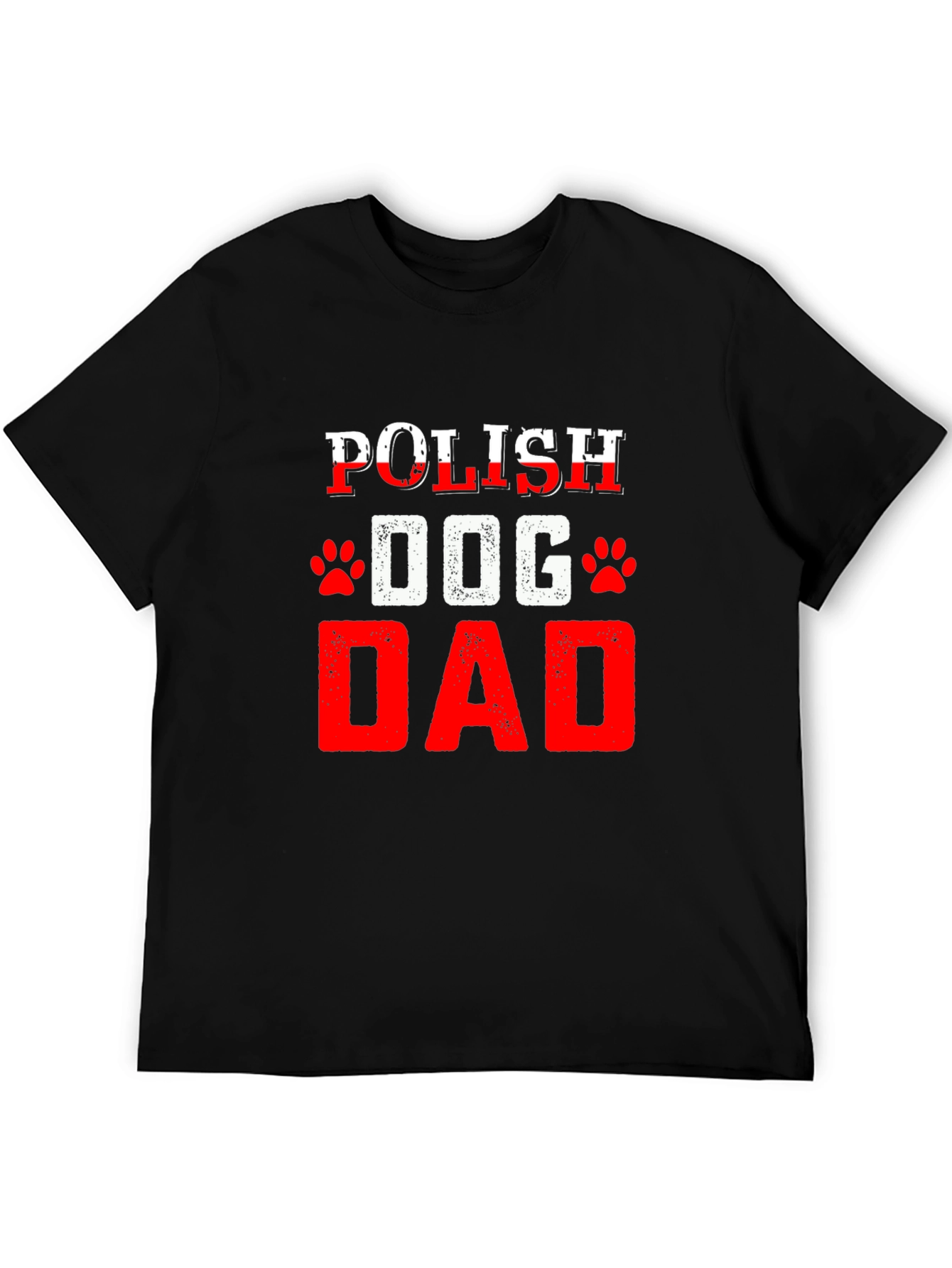 Black Polish Dog Dad T-Shirt Black view 5