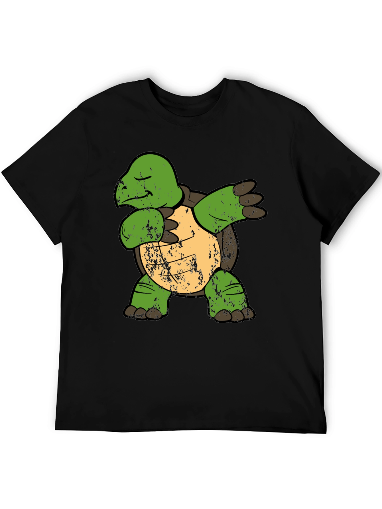 Black Dabbing Turtle Graphic Tee - Cool Novelty Shirt view 5