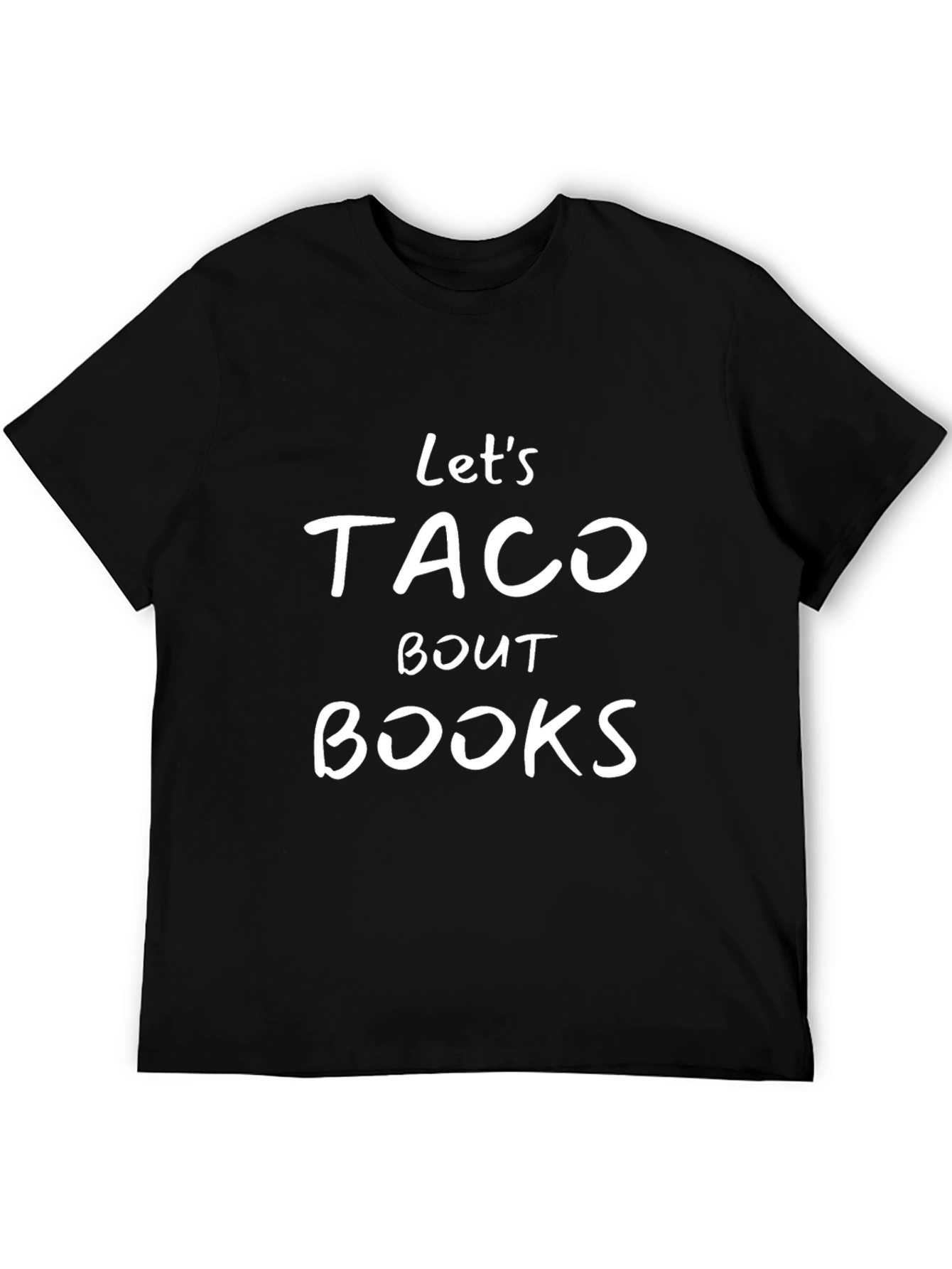 Black Let's Taco Bout Books Graphic T-Shirt view 5