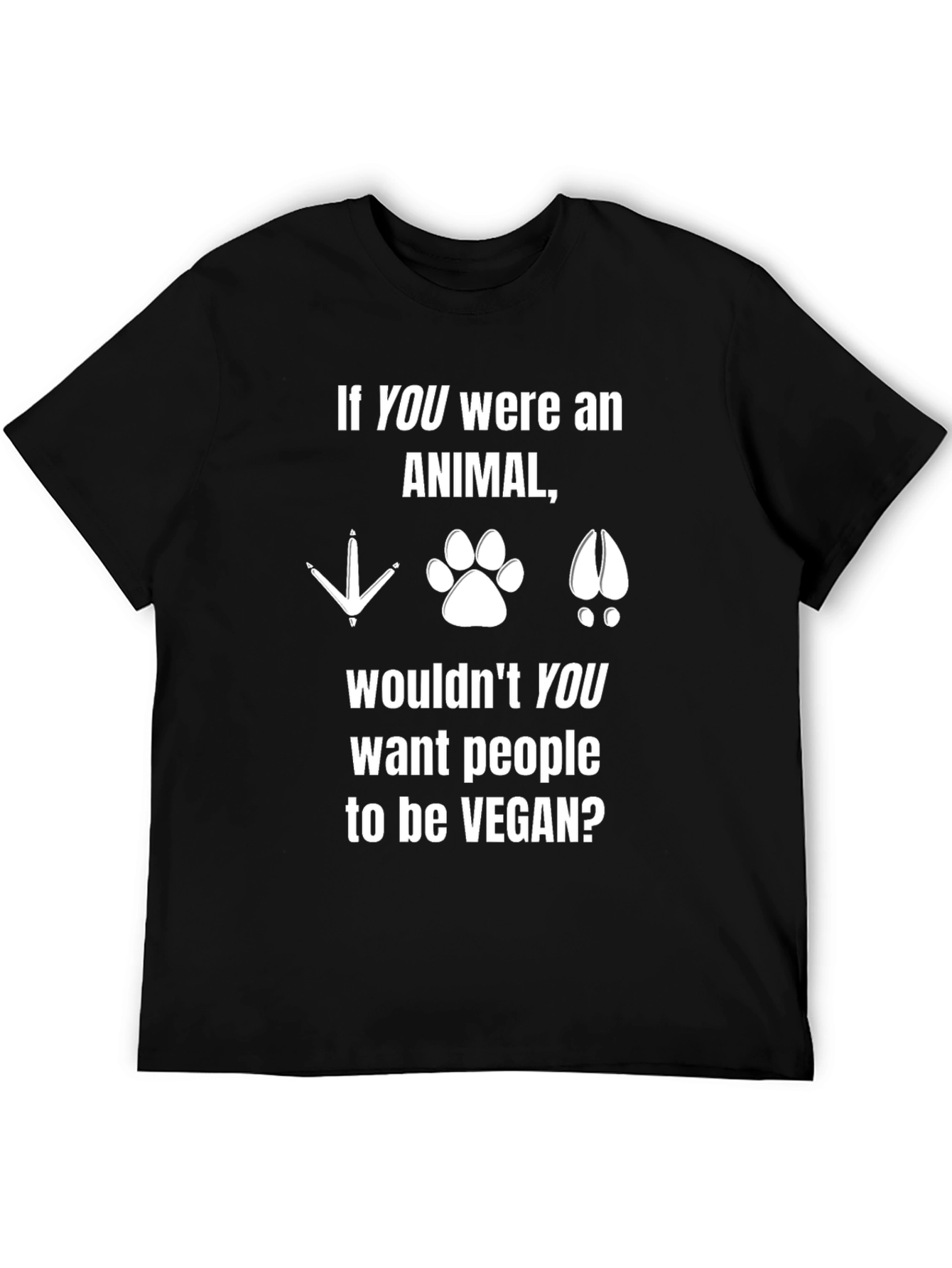 Black Vegan Animal T-Shirt: If YOU Were an Animal view 5