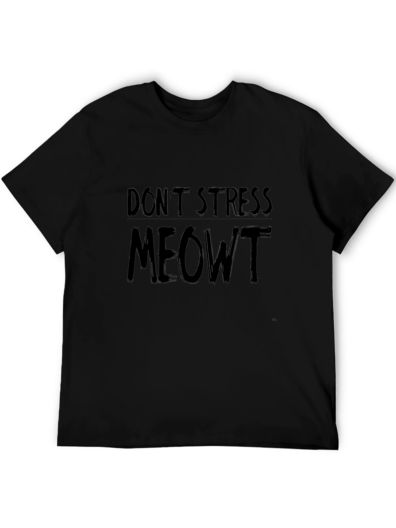 Black Don't Stress Meowt Graphic Tee - Relaxed Fit view 5