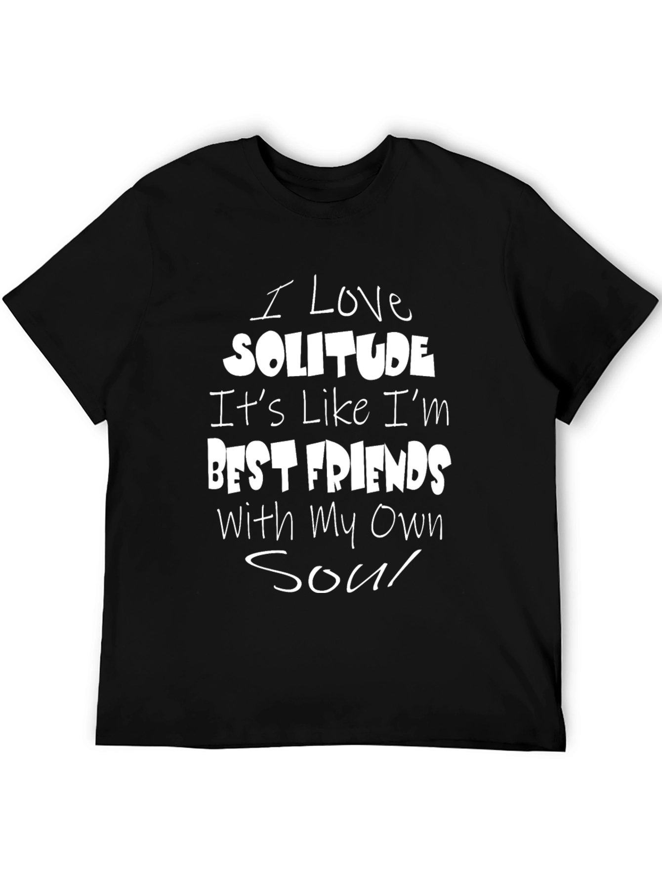 Black Solitude Love Graphic Tee - Relaxed Fit Black T-Shirt view 5