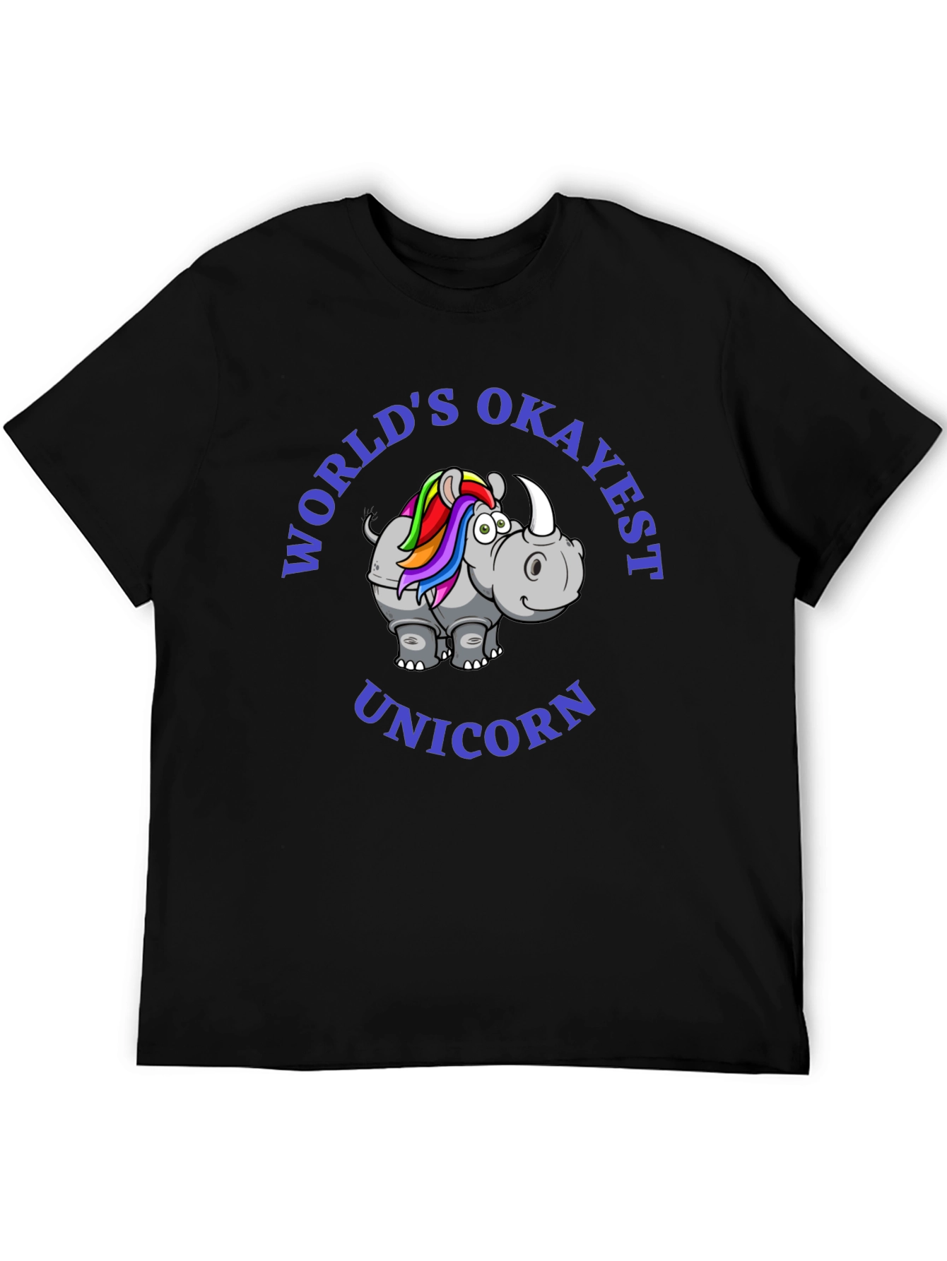 Black World's Okayest Unicorn T-Shirt view 5