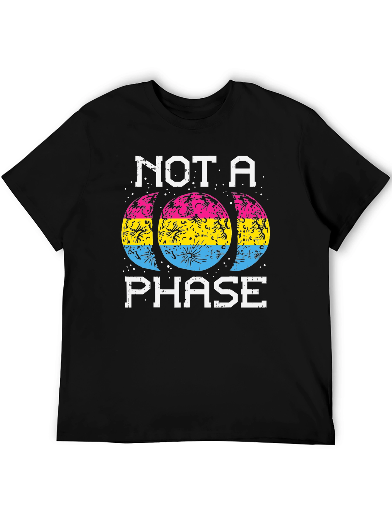 Black Not a Phase Pansexual Pride T-Shirt view 5