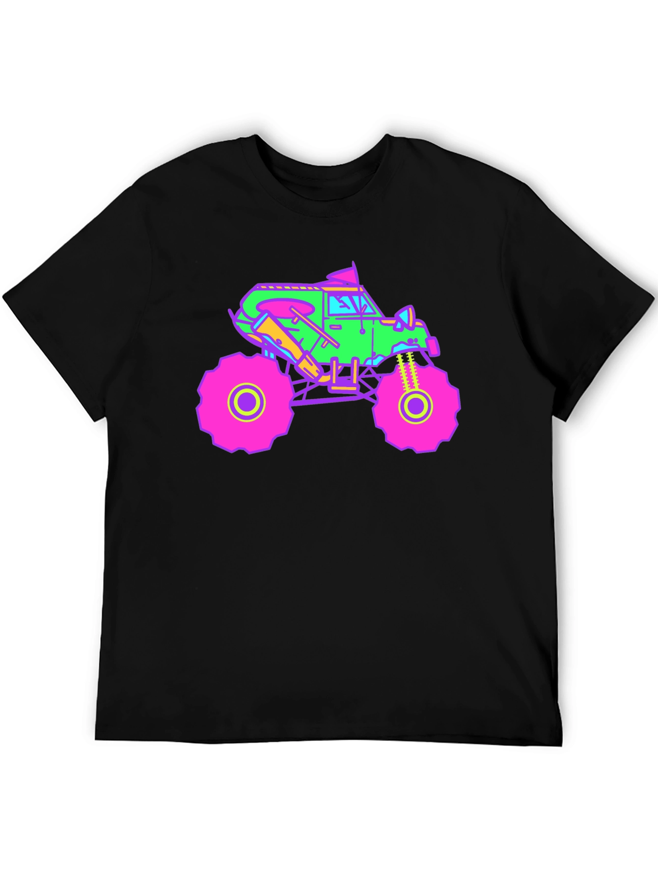 Black Vibrant Monster Truck Graphic T-Shirt view 5