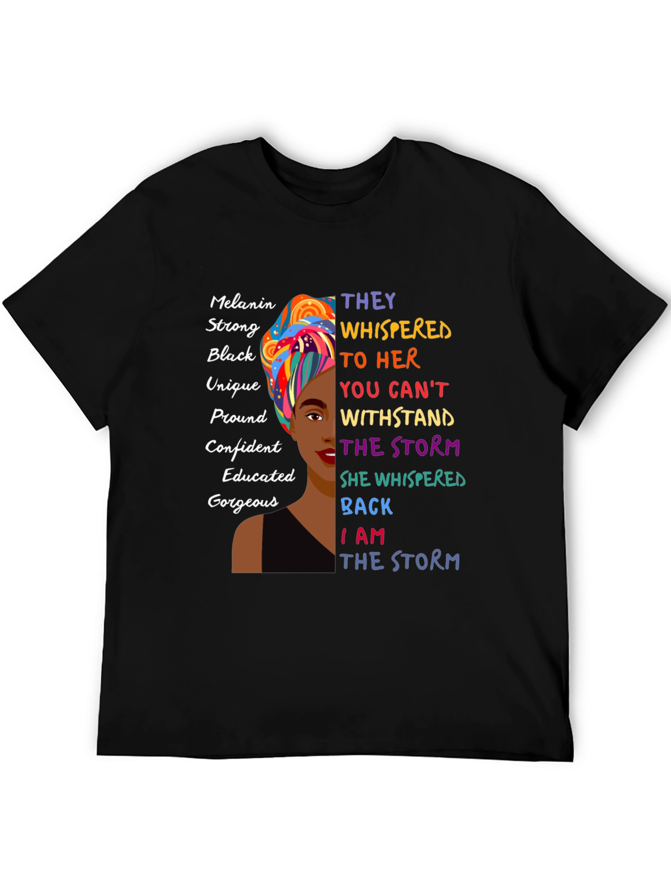 Black Melanin Strong Black Women's Empowerment T-Shirt view 5