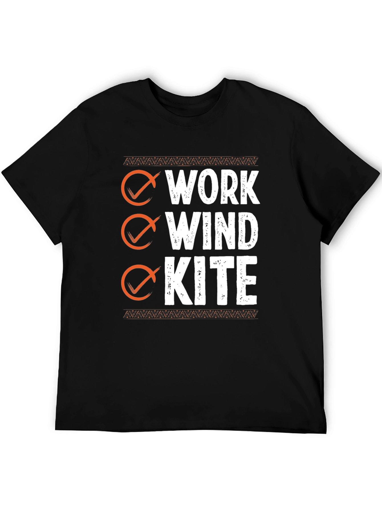 Black Work Wind Kite T-Shirt - Black Graphic Tee view 5