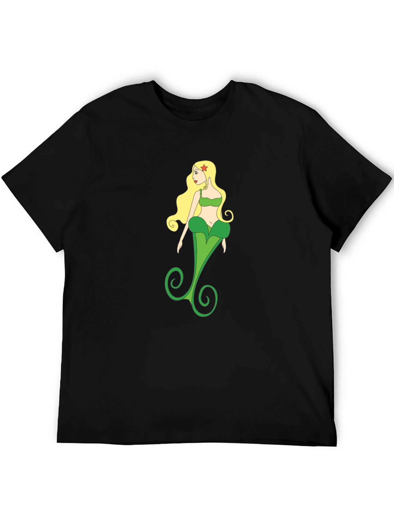 Black Unique Mermaid T-Shirt - Graphic Tee view 5