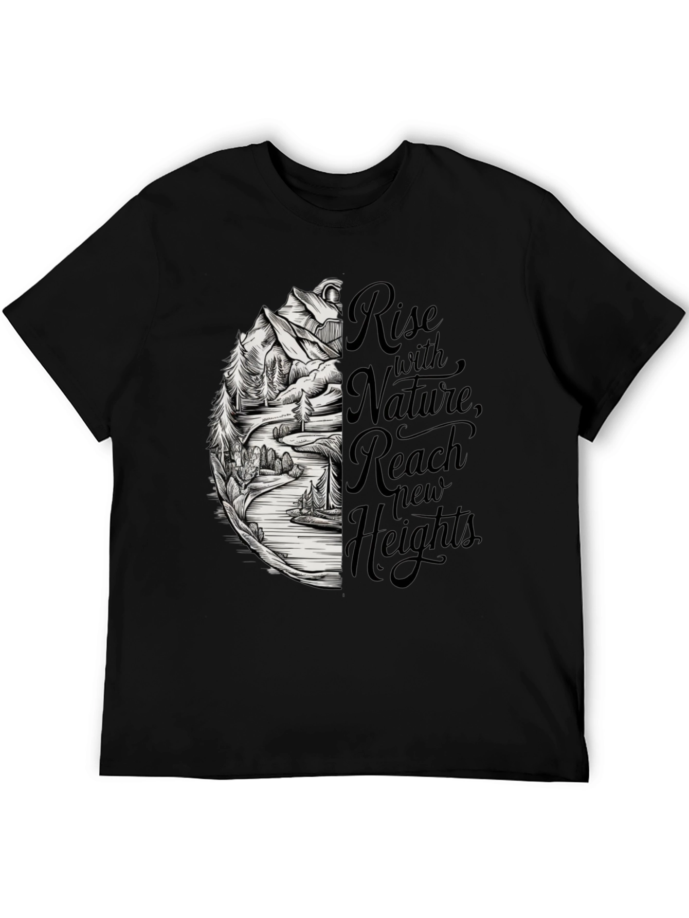 Black Nature Inspired T-Shirt - Rise with Nature view 5