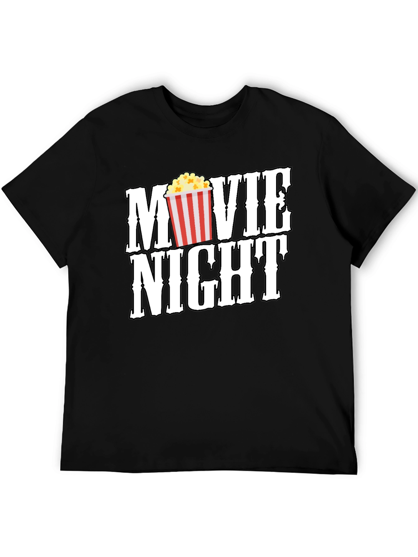 Black Movie Night Black Graphic Tee view 5