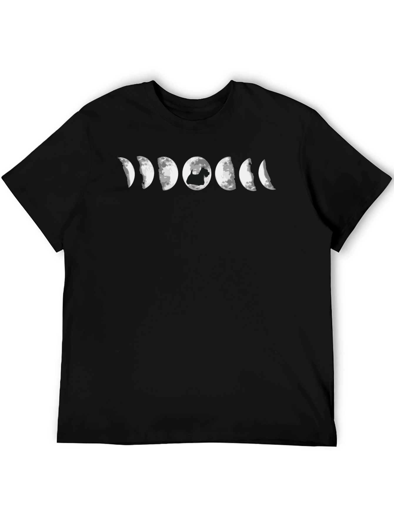 Black Moon Phase Dog T-Shirt - Black view 5