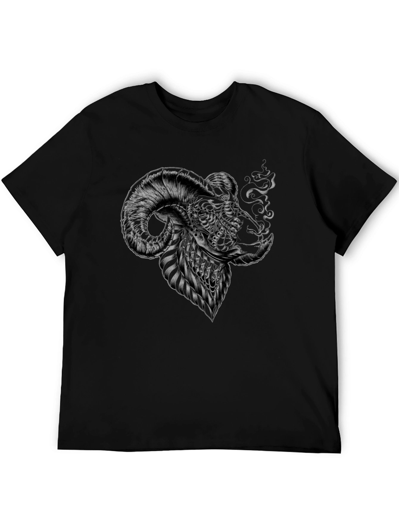 Black Ram Head Graphic Tee - Black T-Shirt view 5