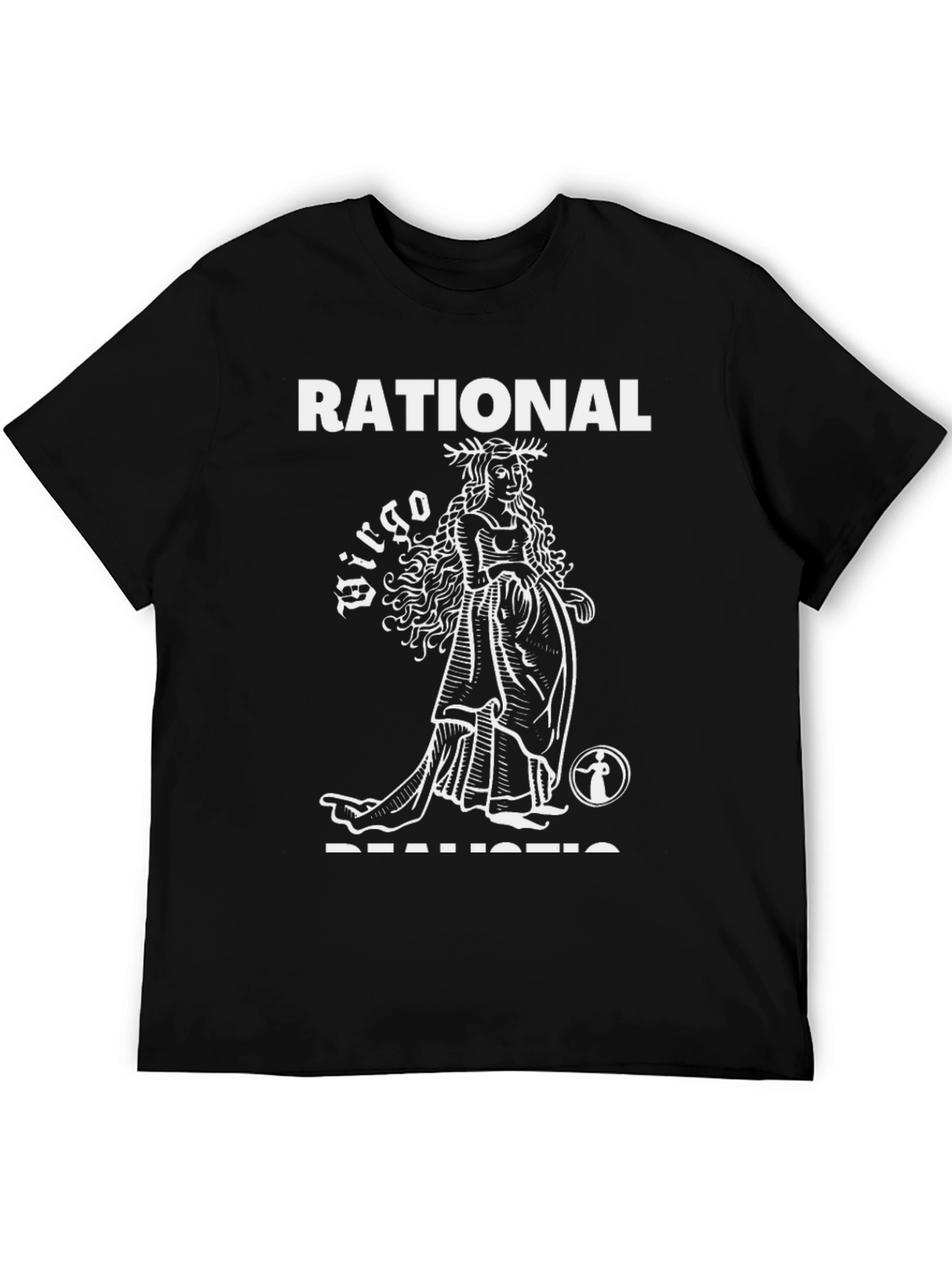 Black Rational Realistic Virgo Zodiac T-Shirt view 5