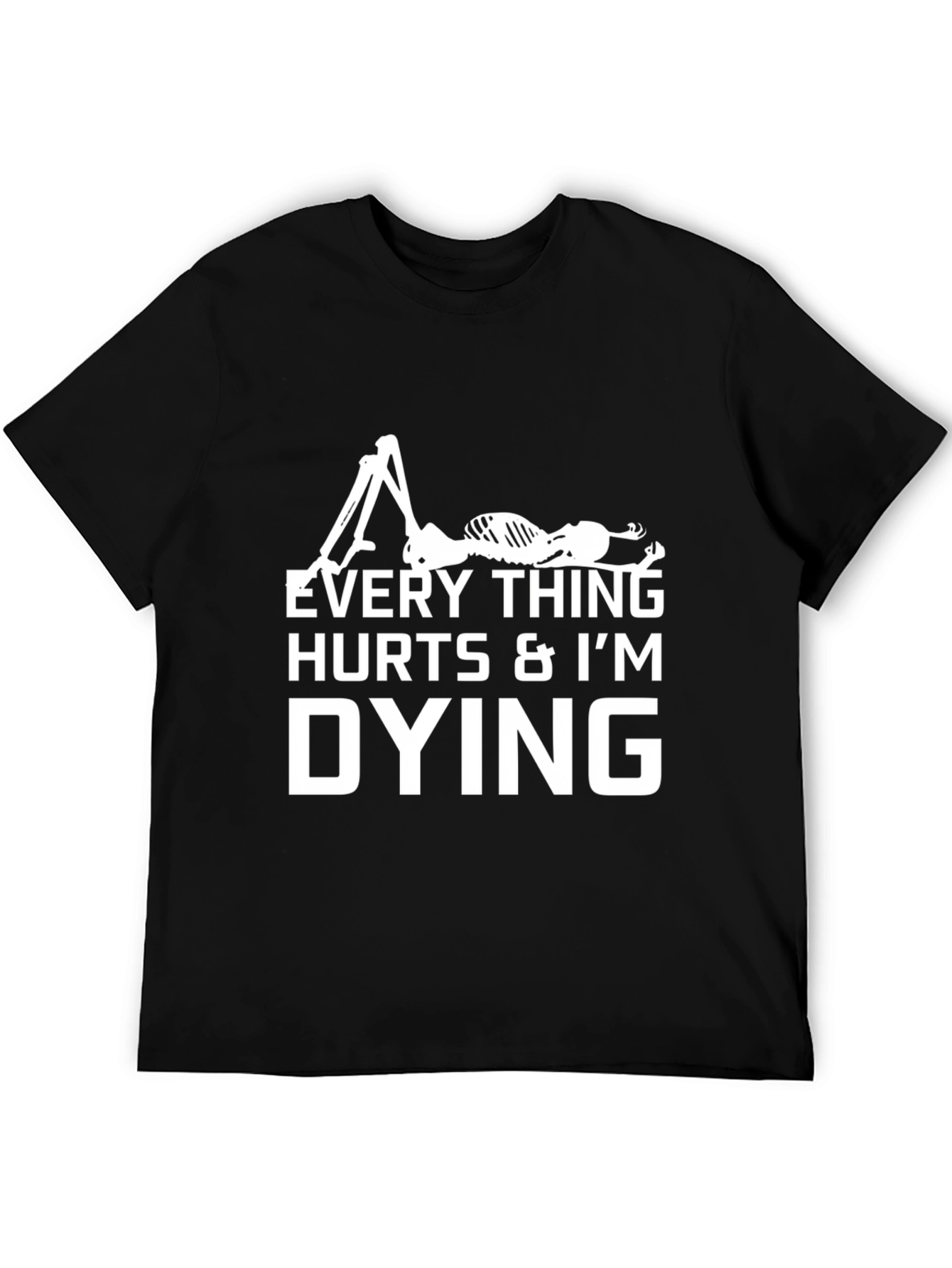 Black Everything Hurts I'm Dying Black Graphic T-Shirt view 5