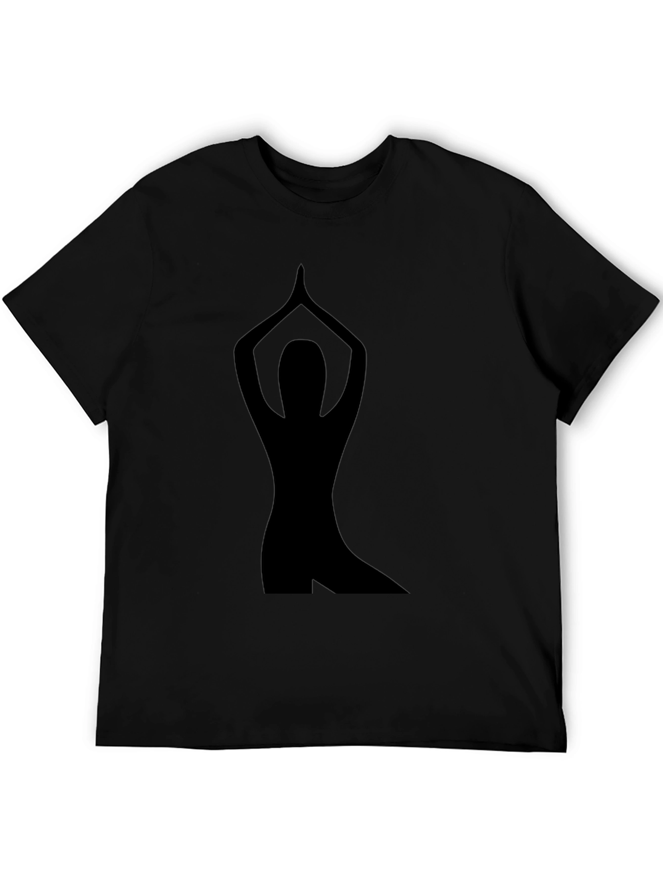 Black Yoga Pose Graphic Tee - Black view 5