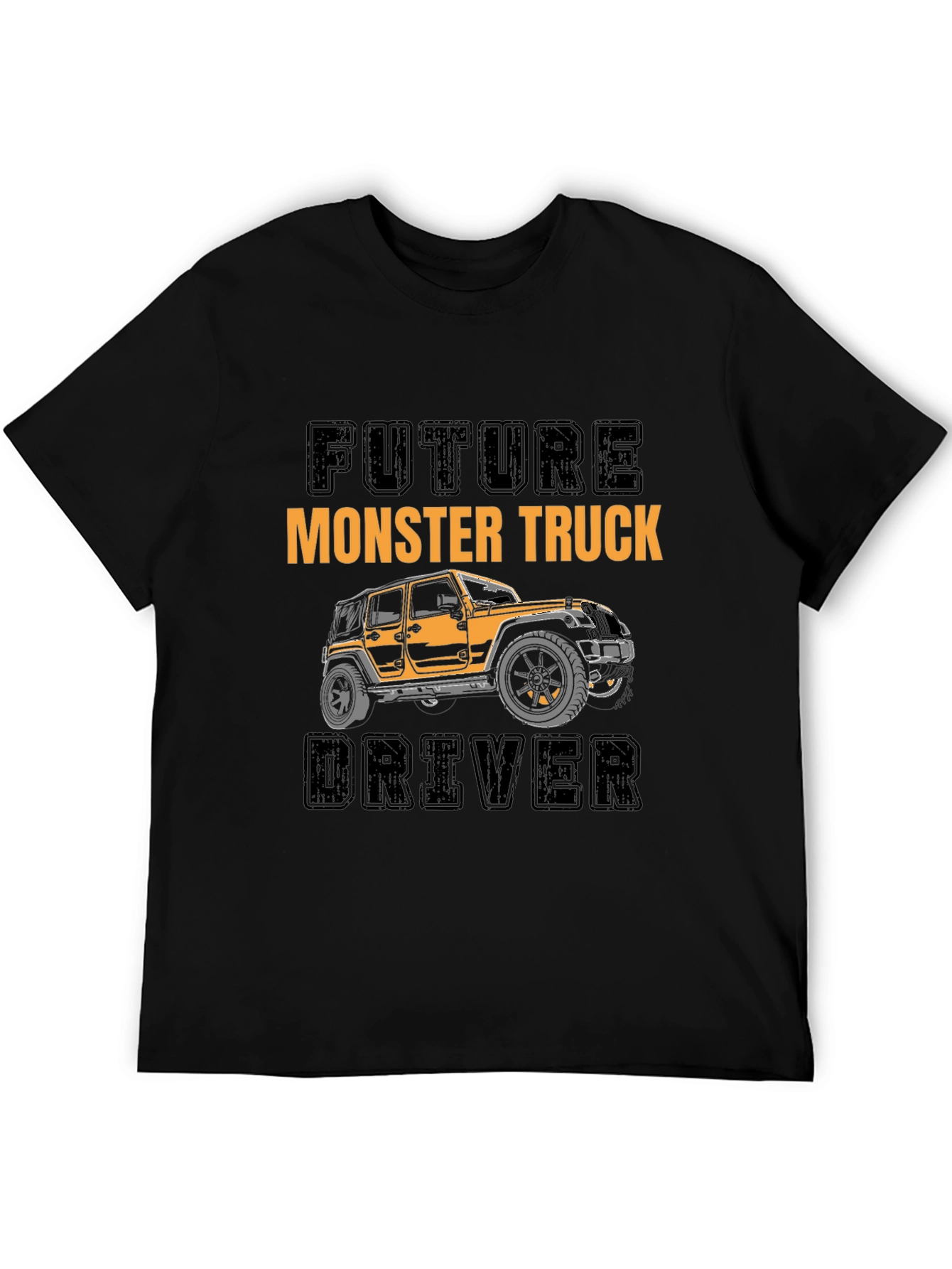 Black Future Monster Truck Driver Black T-Shirt view 5