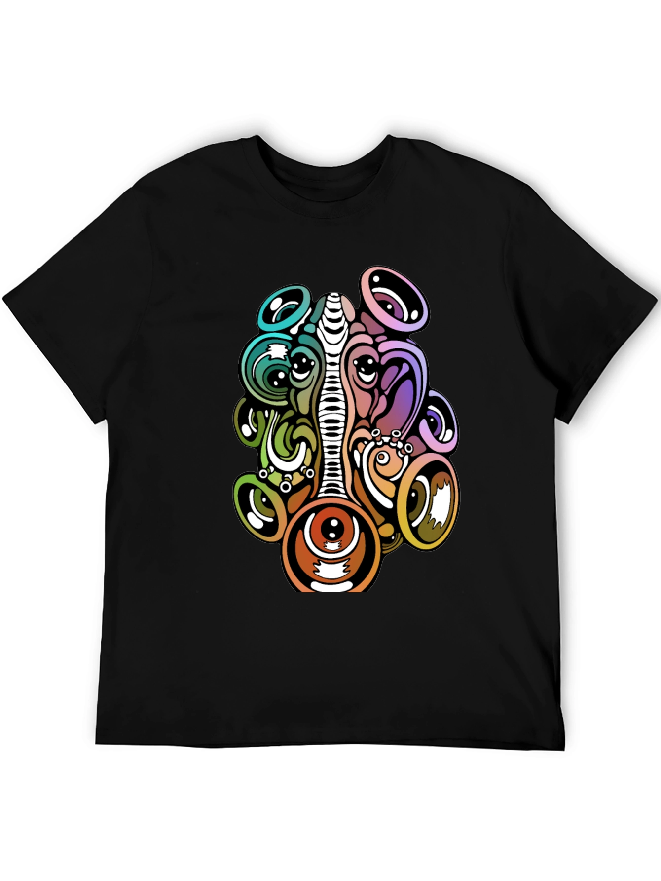 Black Psychedelic Eye Graphic T-Shirt - Unique Design view 5