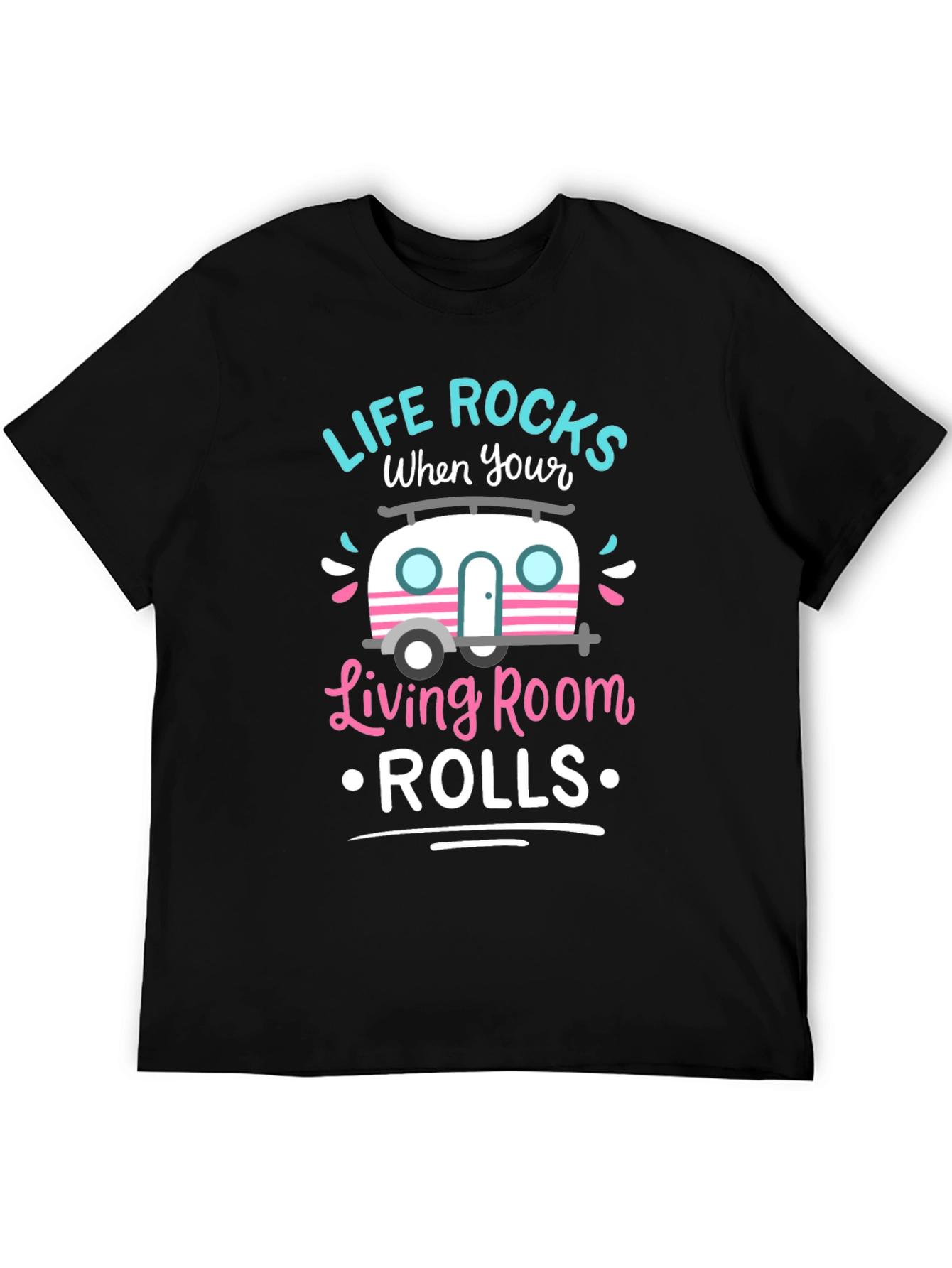 Black Life Rocks When Your Living Room Rolls T-Shirt view 5