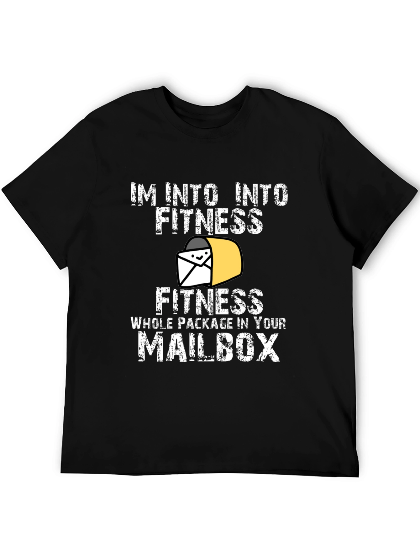 Black I'm Into Fitness Funny Mailman T-Shirt view 5