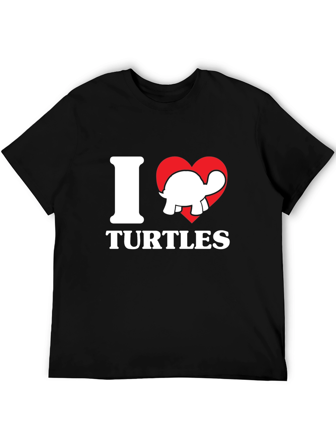 Black I Heart Turtles Graphic T-Shirt - Soft Cotton Tee view 5