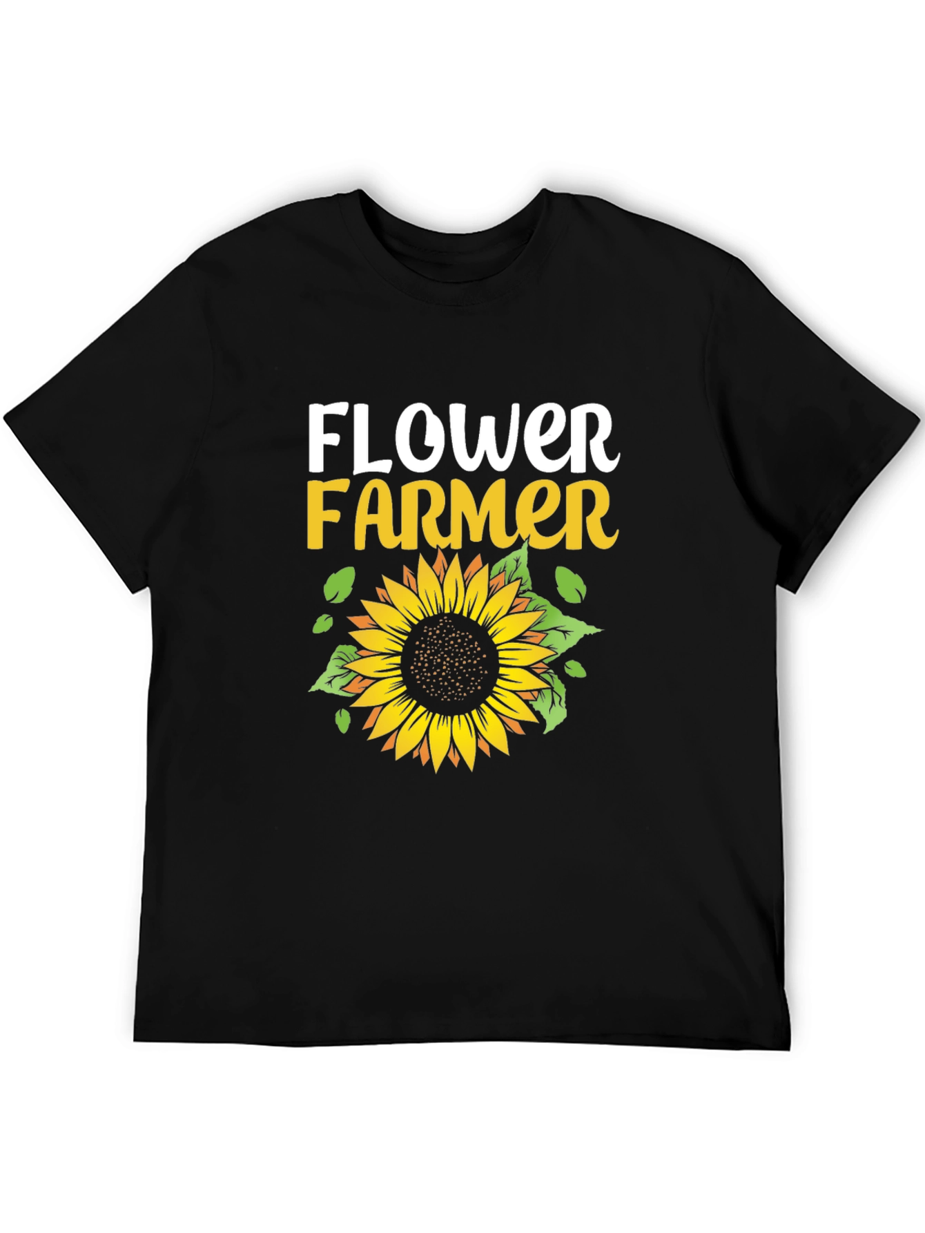 Black Flower Farmer Graphic Tee - Black Unisex T-Shirt view 5