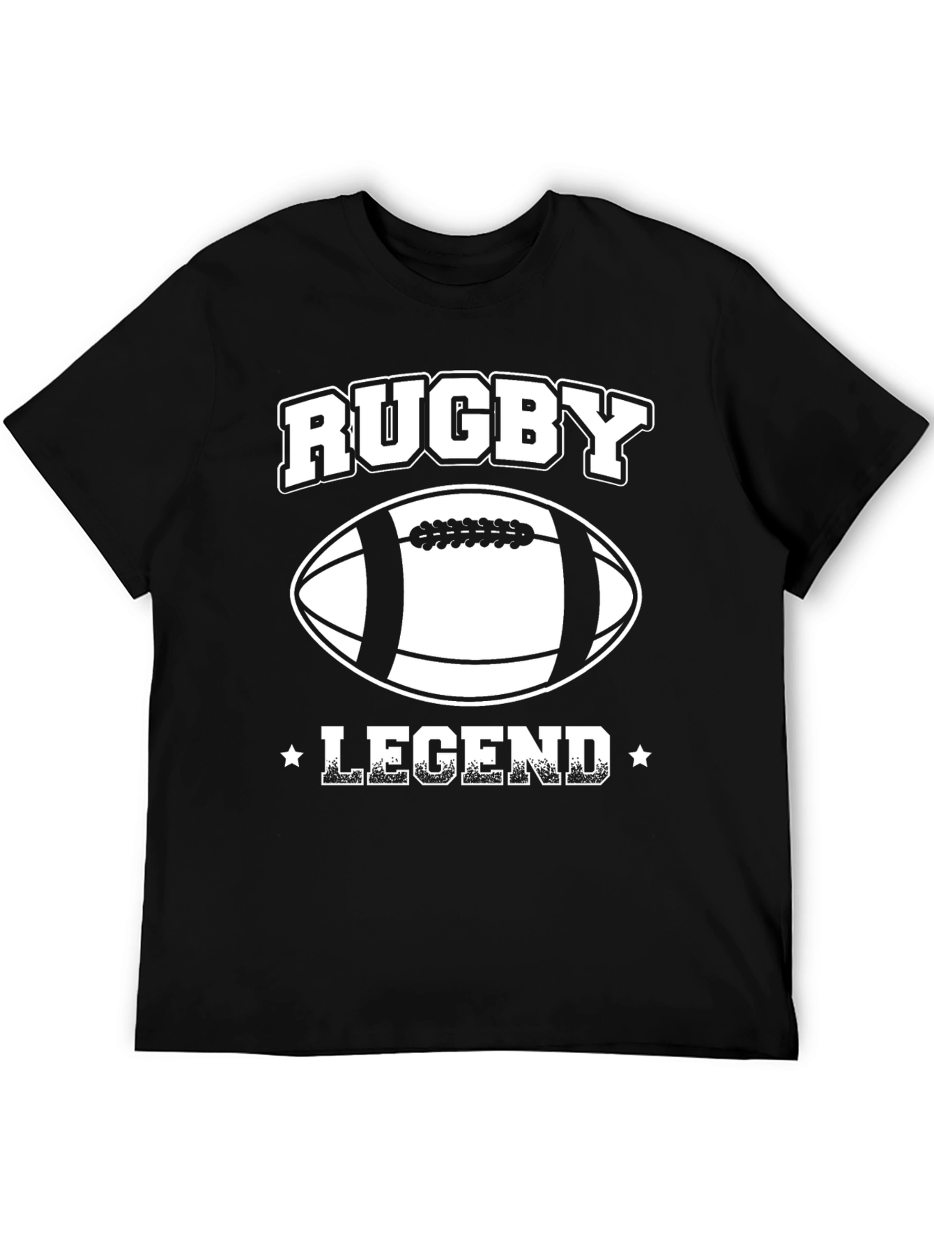 Black Rugby Legend Graphic T-Shirt - Black Cotton Tee view 5