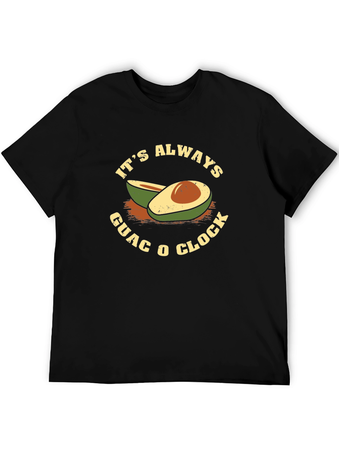 Black It's Always Guac O Clock Black T-Shirt view 5