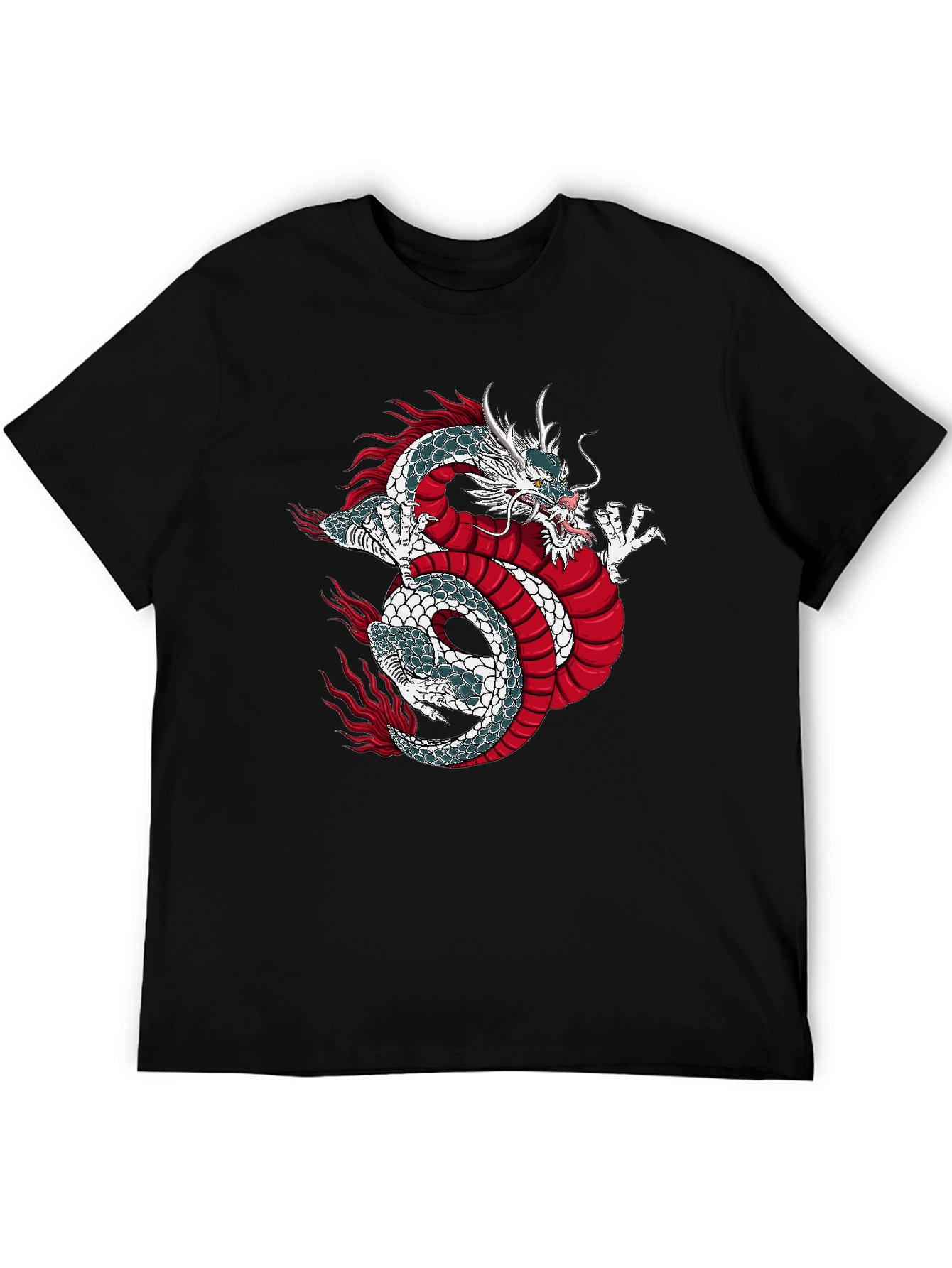 Black Dragon Graphic Print Black T-Shirt view 5
