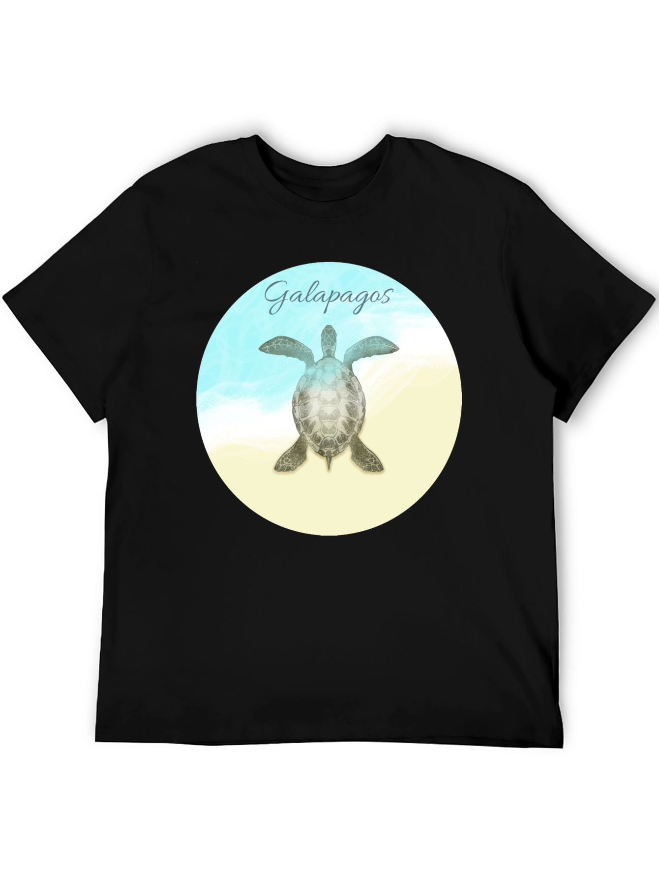 Black Galapagos Turtle Graphic T-Shirt view 5