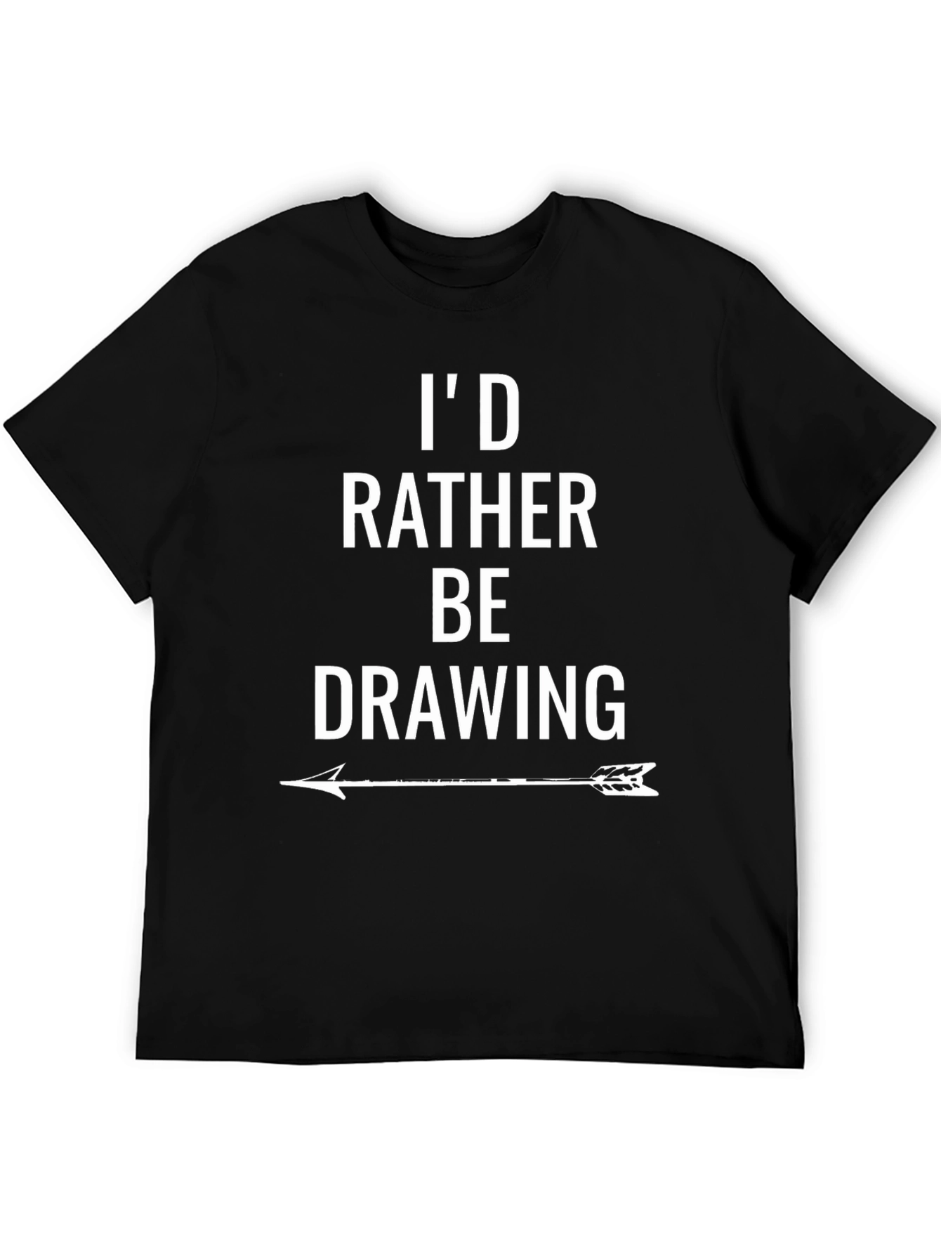Black I'd Rather Be Drawing T-Shirt - Artist Apparel view 5