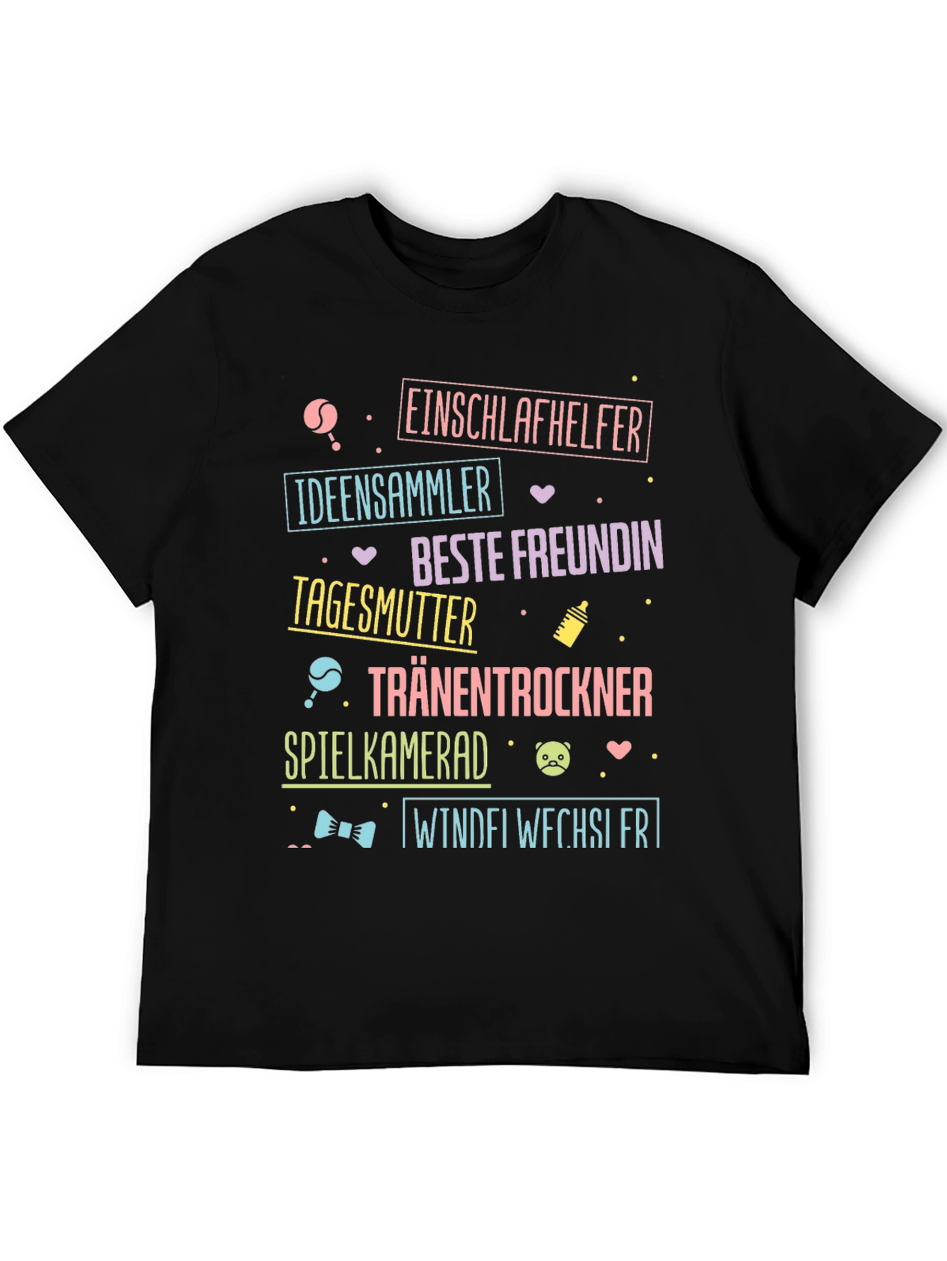 Black Einschlafhelfer Tagesmutter Graphic Tee view 5