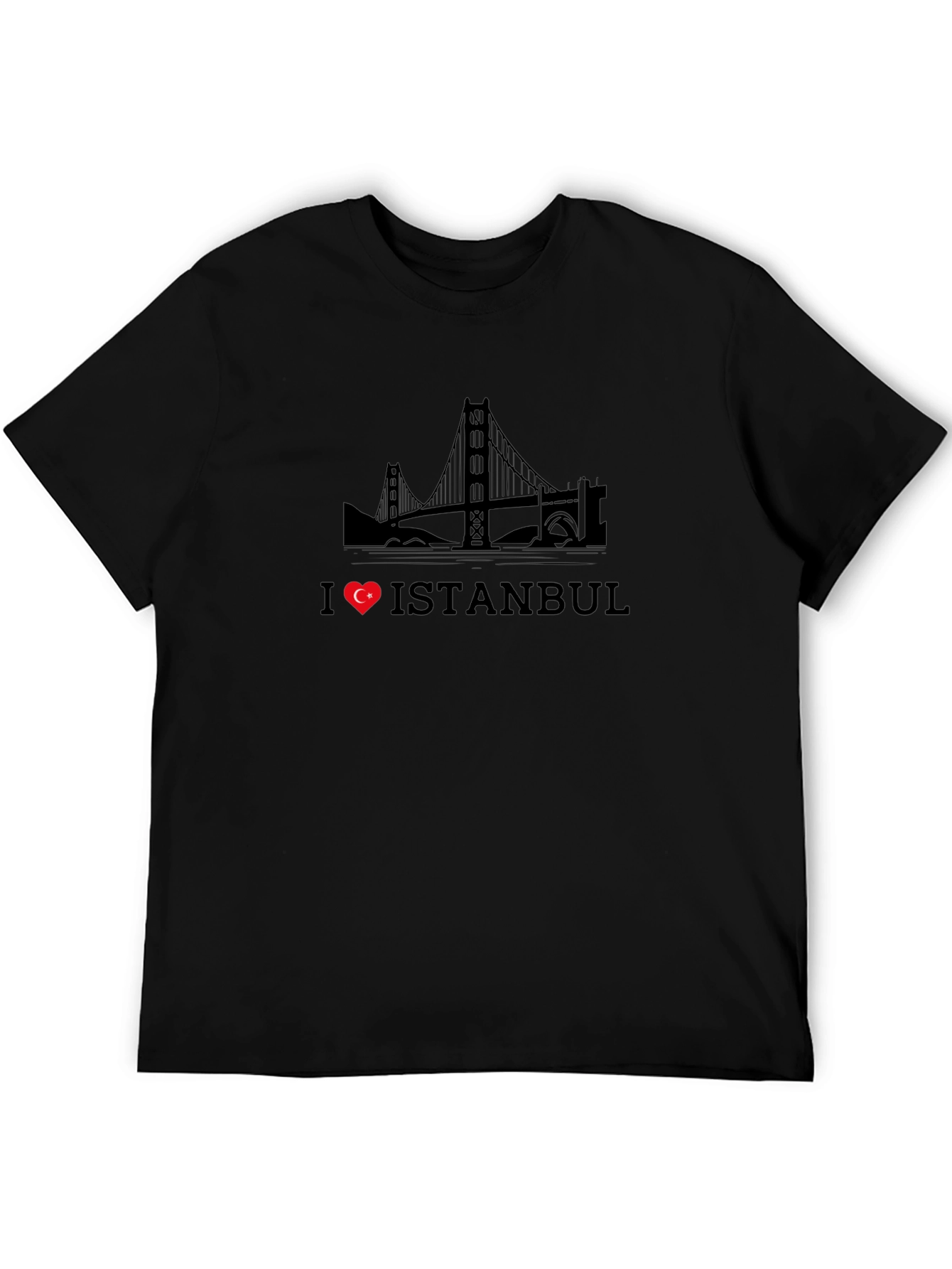 Black I Love Istanbul Black Graphic Tee view 5