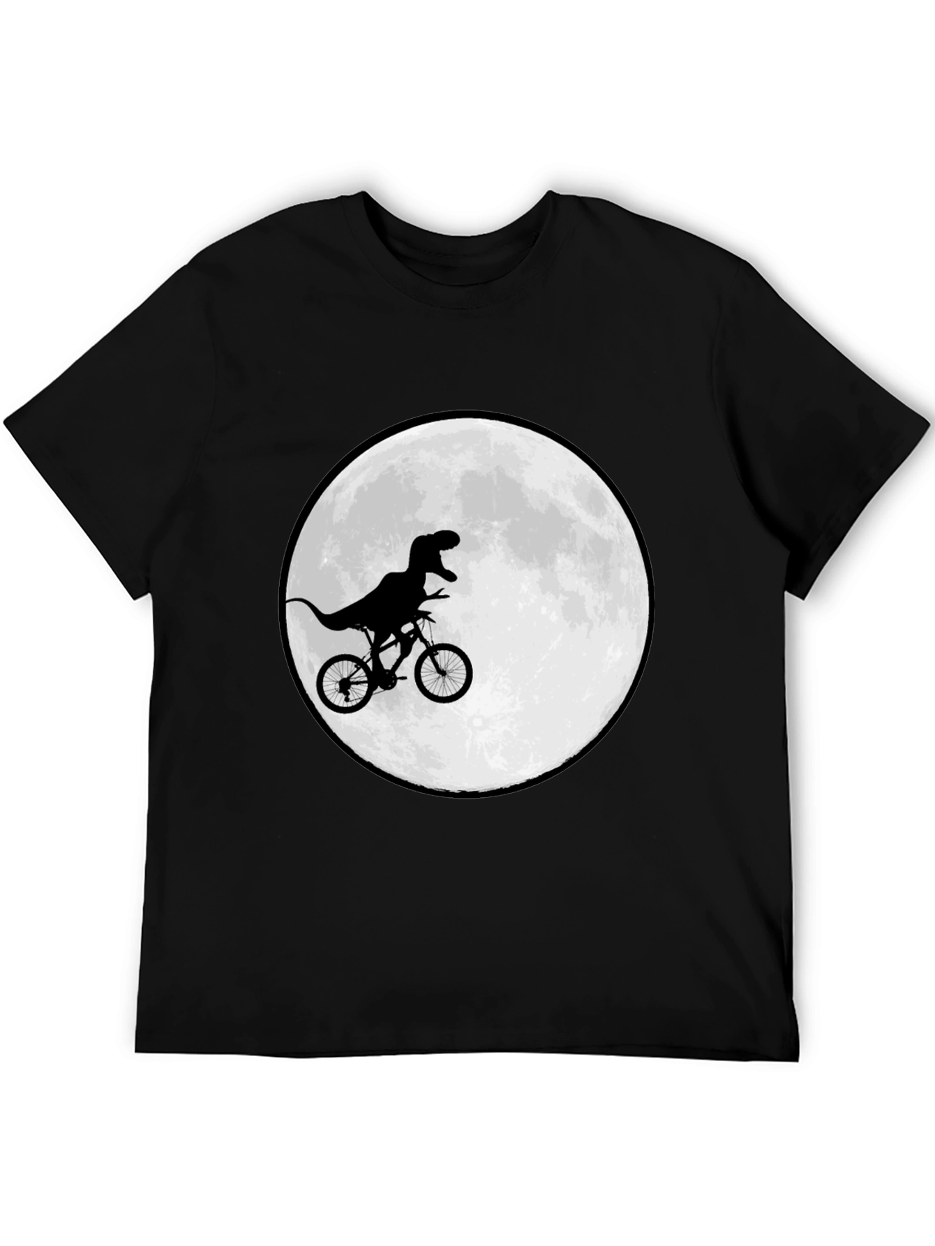 Black Dino Biker T-Shirt - Moon Ride Design view 5