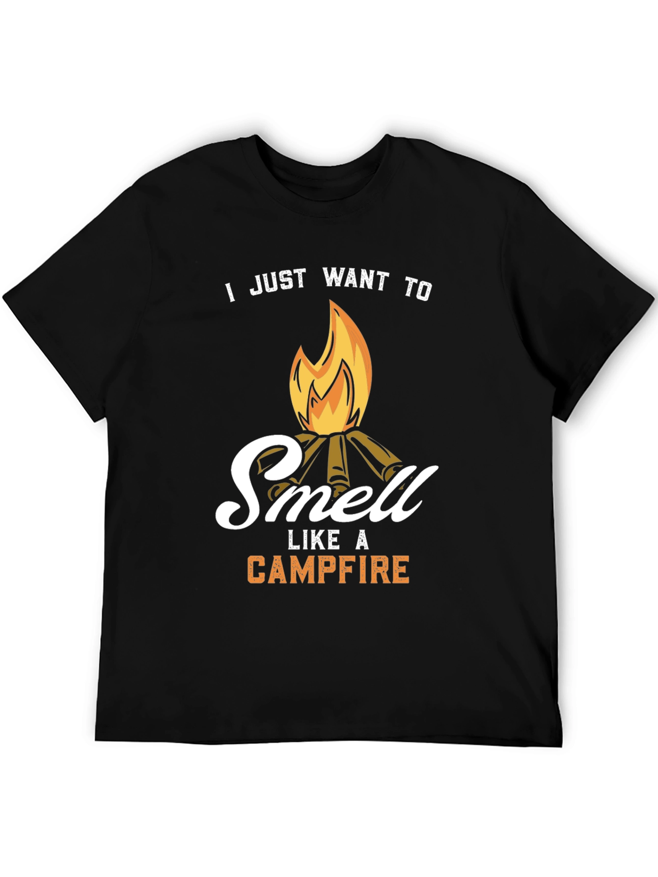 Black Campfire Smell T-Shirt - Camping Lover Gift view 5