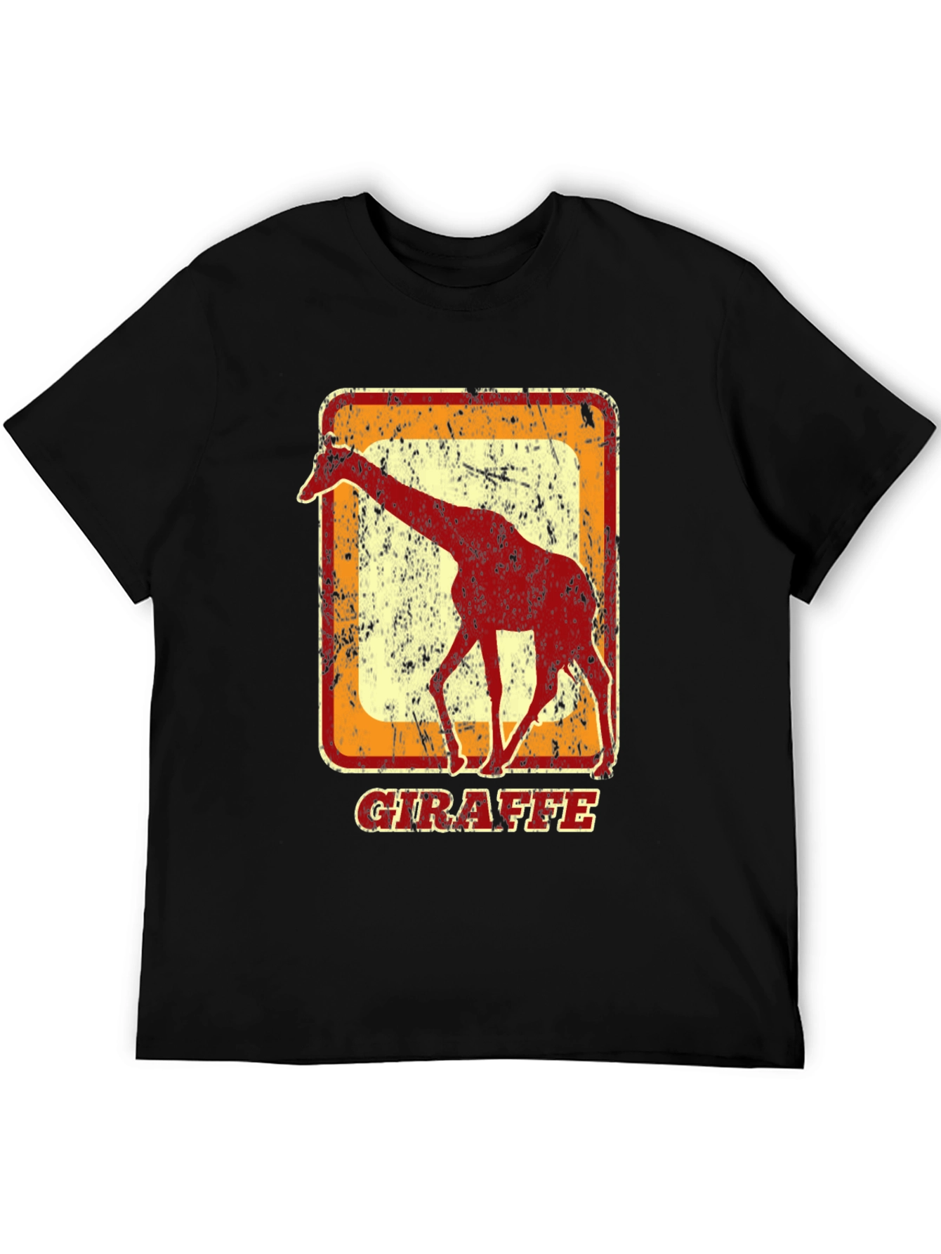 Black Vintage Giraffe Graphic T-Shirt - Cool Animal Tee view 5