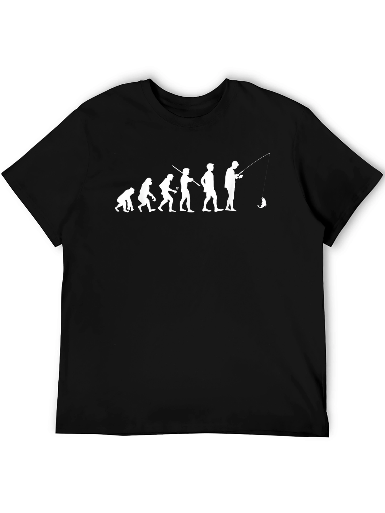 Black Evolution of Fishing Graphic T-Shirt view 5