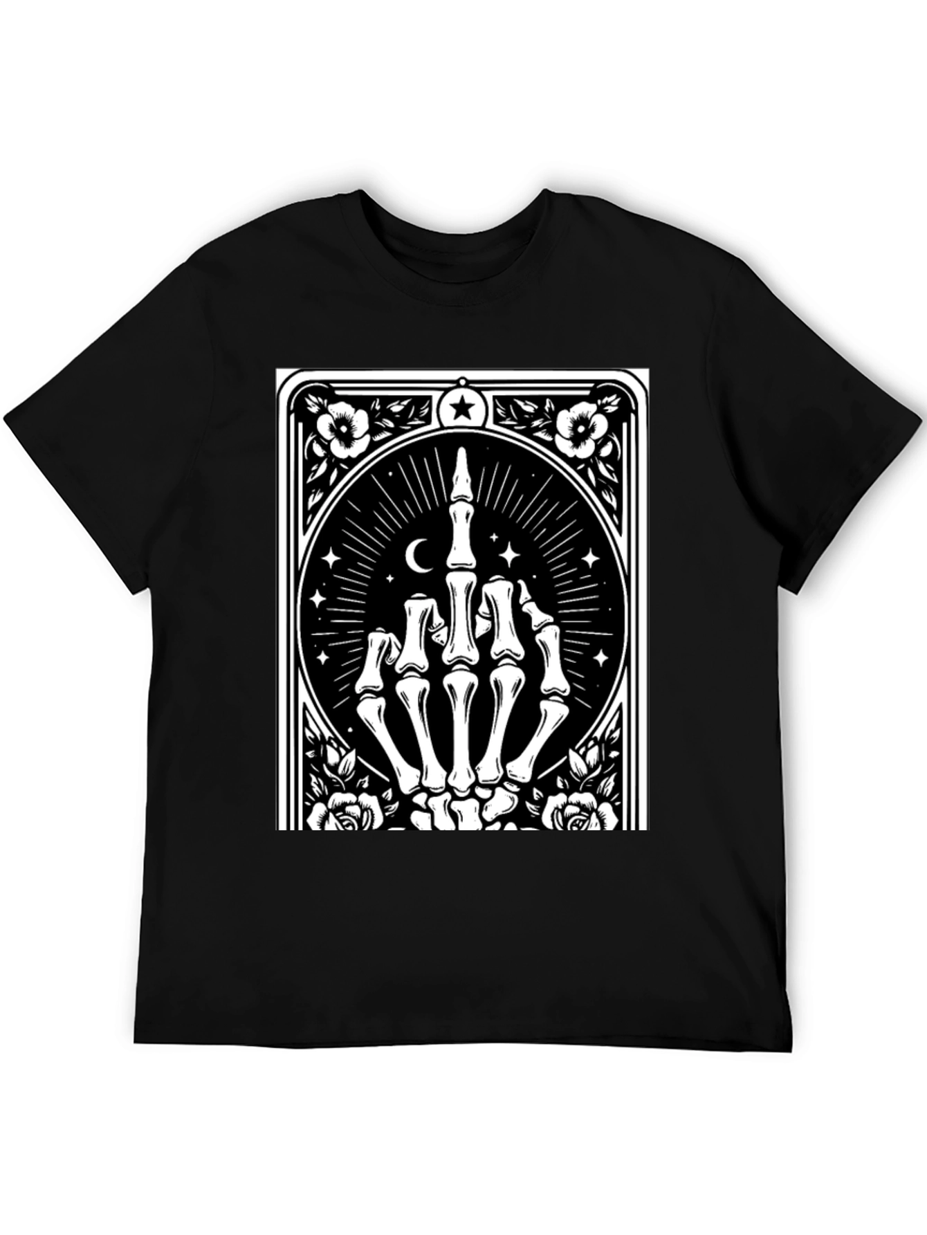 Black Skeleton Hand Graphic Black T-Shirt view 5
