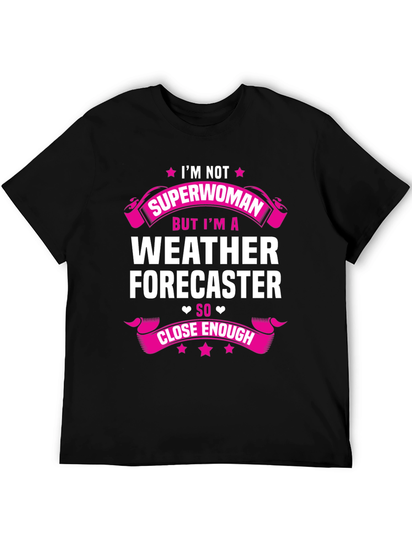 Black Funny Weather Forecaster T-Shirt view 5