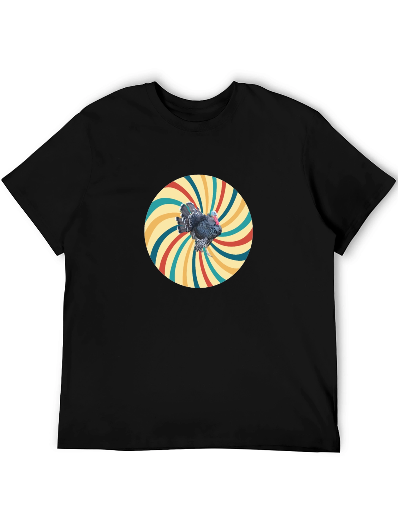 Black Retro Turkey Graphic Tee - Cool Bird Design view 5