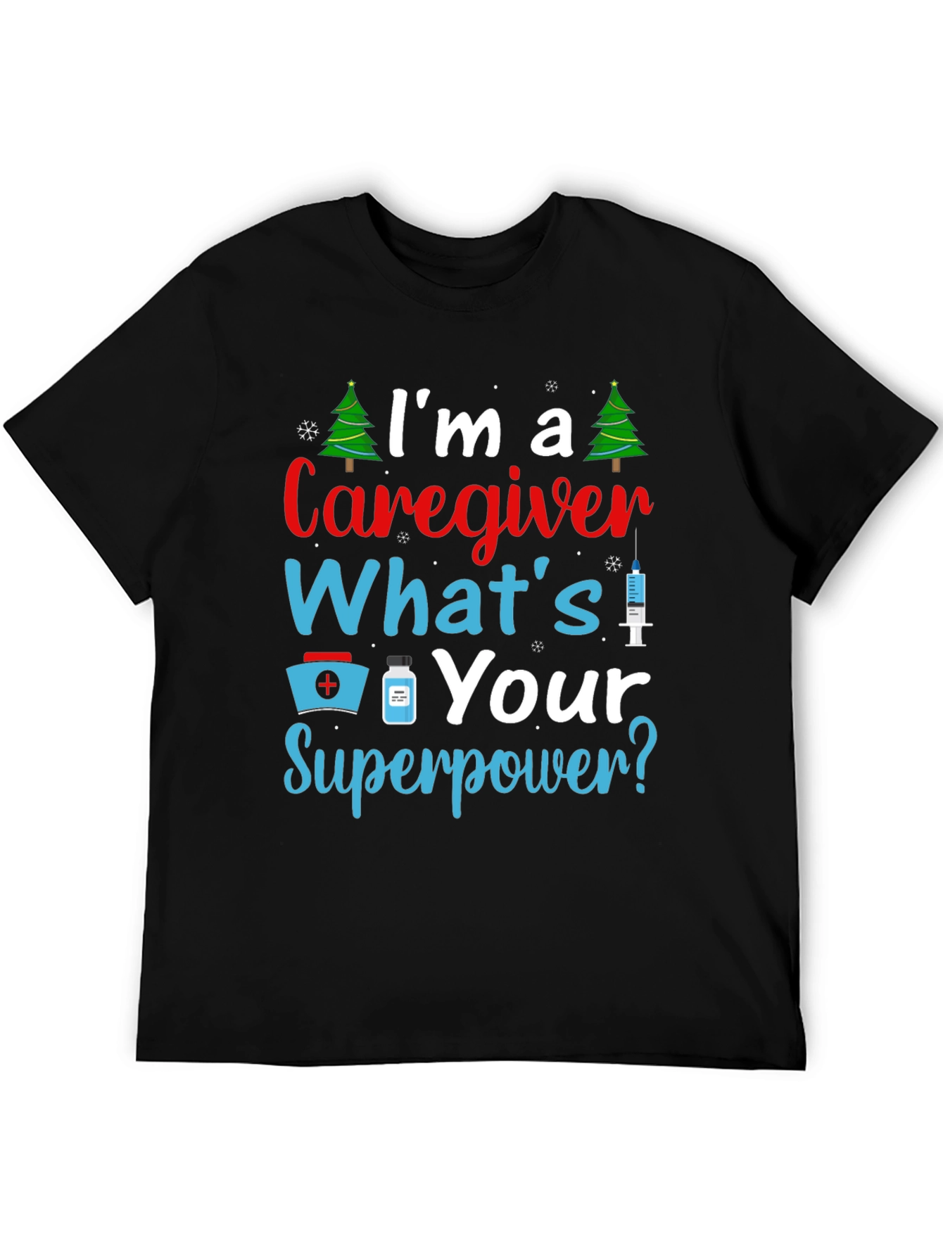 Black Caregiver Superpower Graphic Tee view 5