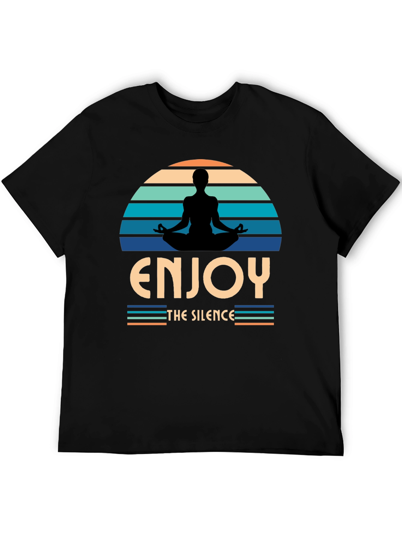 Black Enjoy The Silence Yoga T-Shirt  view 5