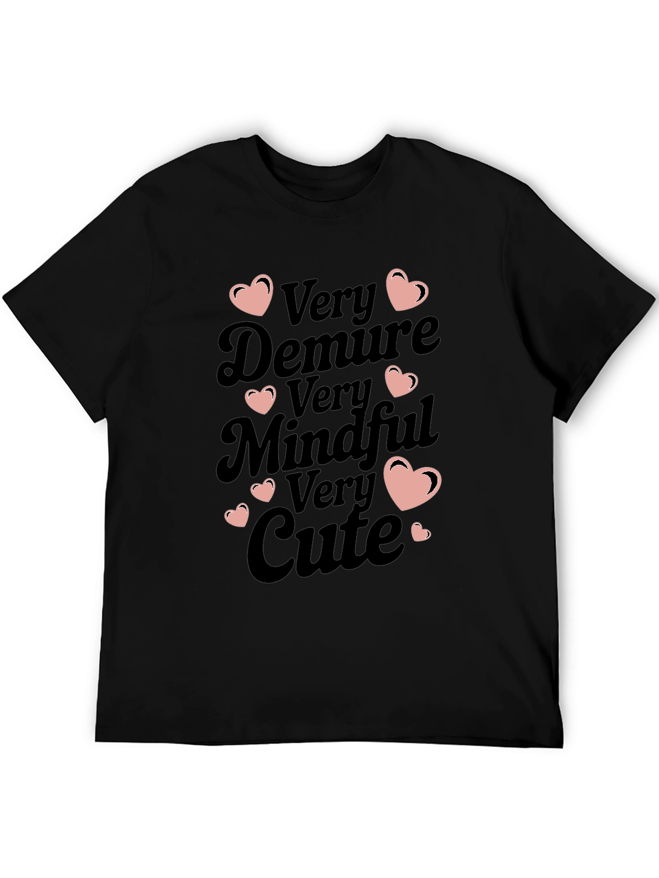 Black Very Demure Mindful Cute Graphic Tee view 5