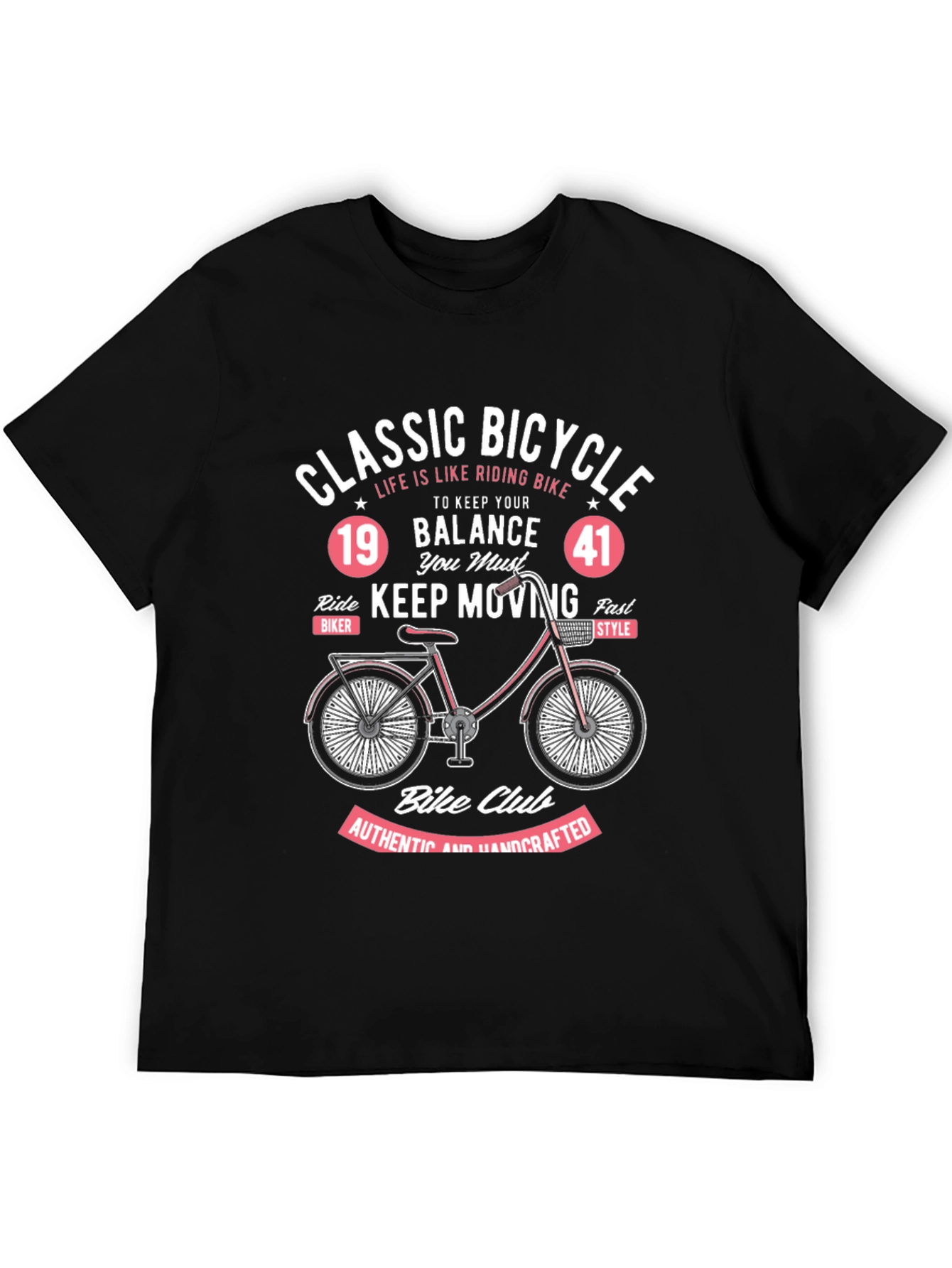 Black Classic Bicycle Graphic T-Shirt - Ride in Style view 5