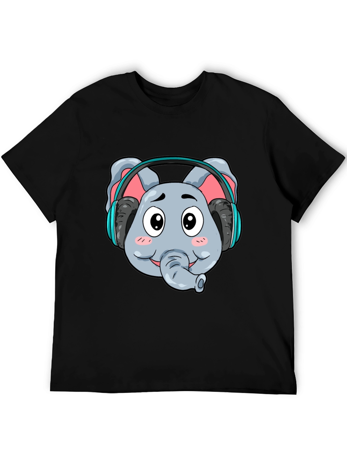 Black Elephant DJ Graphic Tee - Cool Cartoon T-Shirt view 5