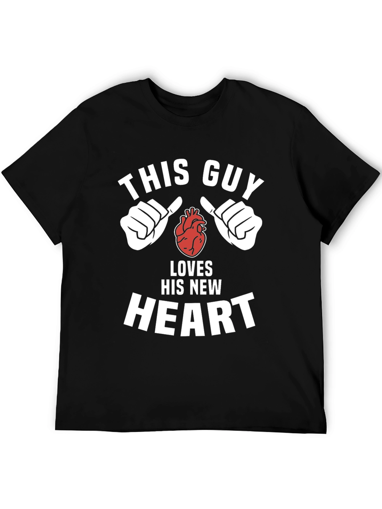 Black This Guy Loves His New Heart Graphic Tee view 5