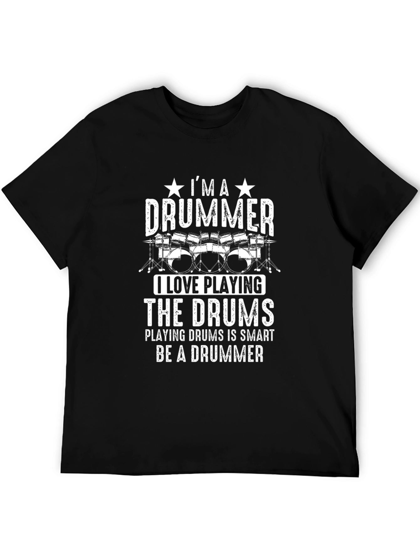Black I'm a Drummer T-Shirt: Music Lover Tee view 5