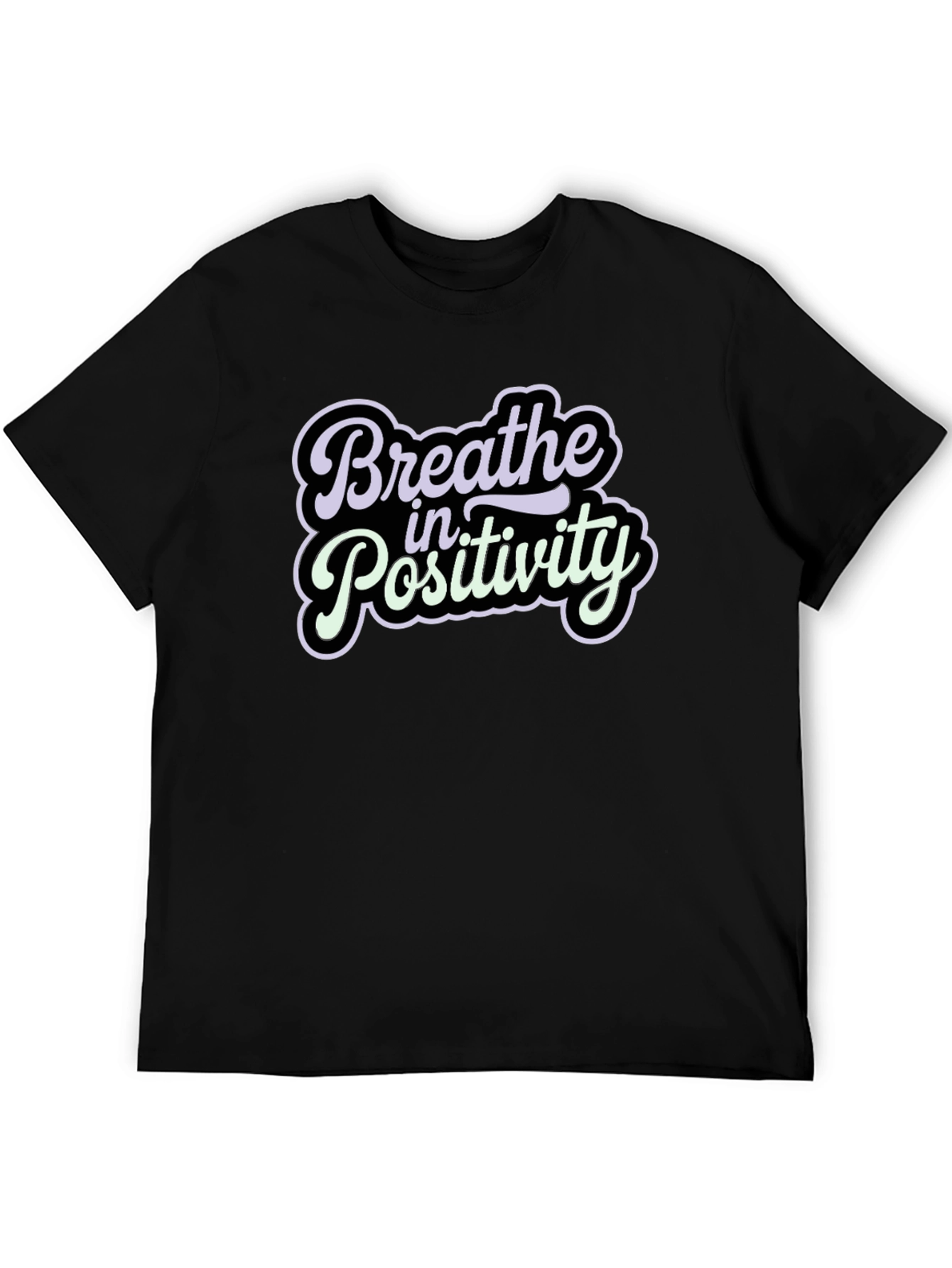Black Breathe in Positivity Graphic T-Shirt view 5
